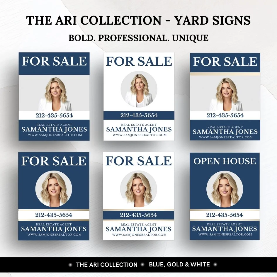 Yard Signs - The Ari Collection - Blue &amp; Gold