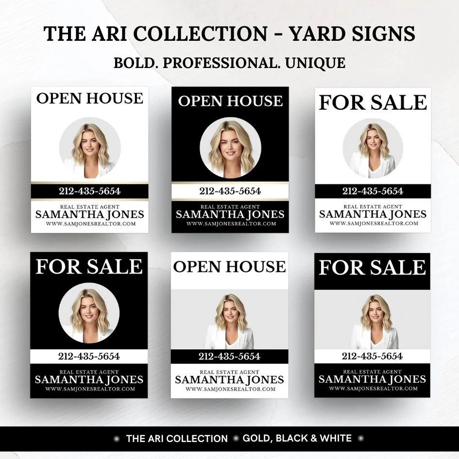 Yard Signs - The Ari Collection - Gold &amp; Black 