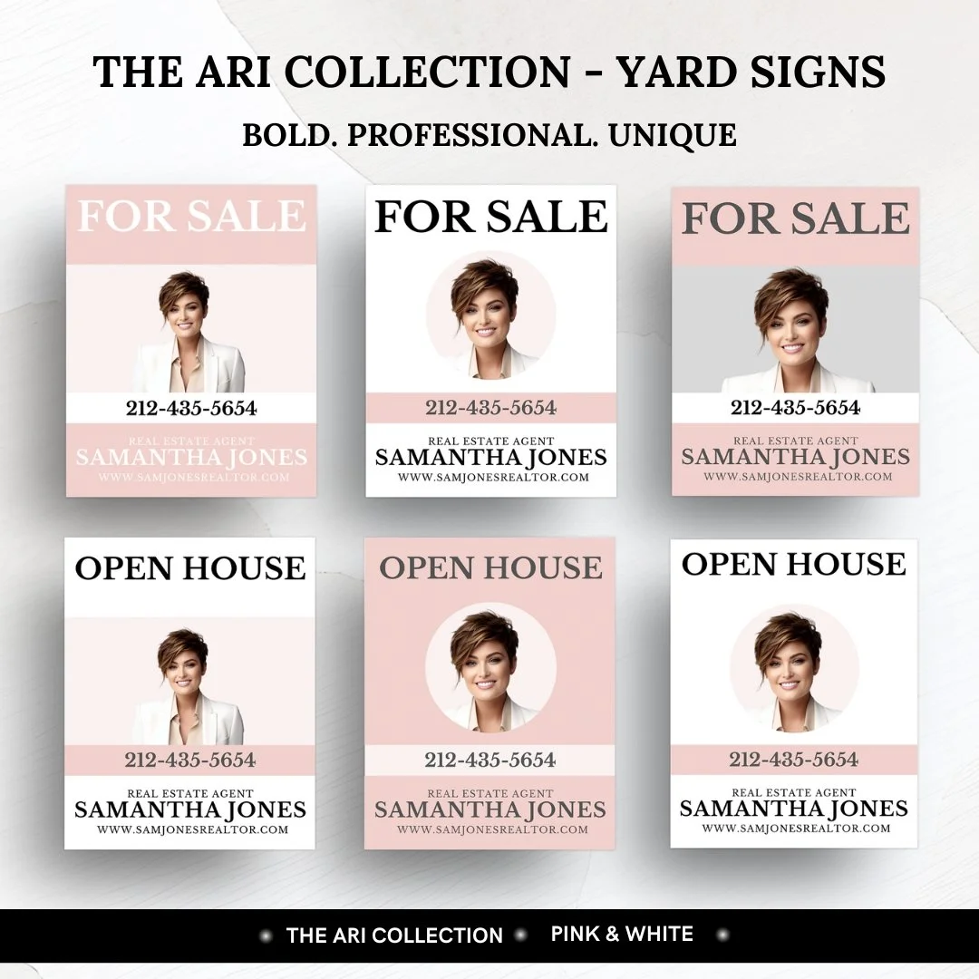 Yard Signs - The Ari Collection - Pink &amp; White