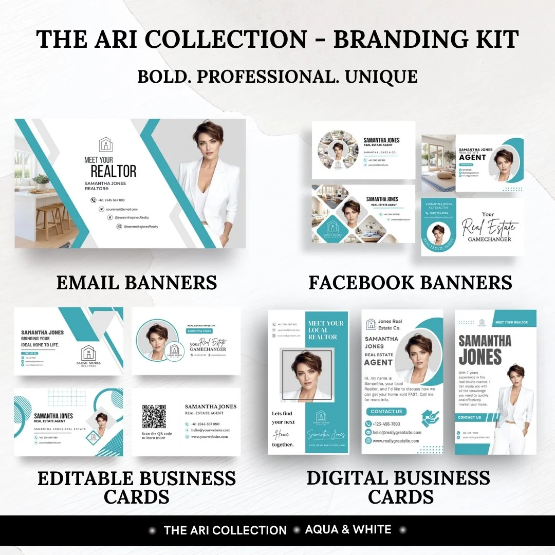 Branding kit - The Ari Collection - Aqua &amp; White