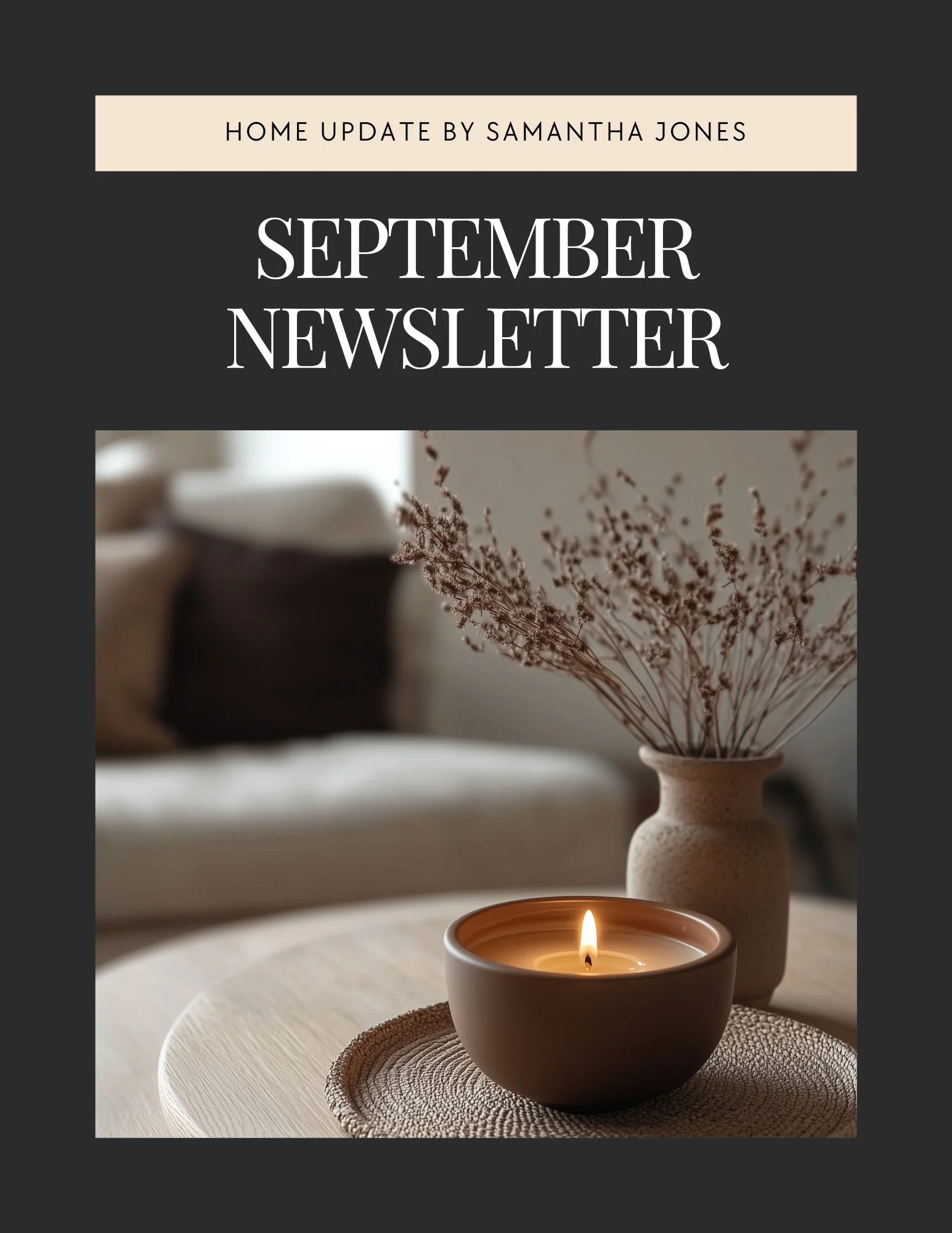 Monthly Newsletter template - September - The Ari Collection - Metallic Gold &amp; Black