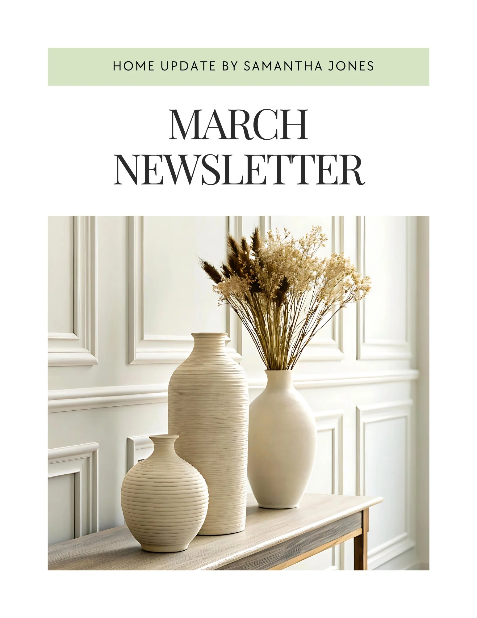 Monthly Newsletter template - March - The Ari Collection