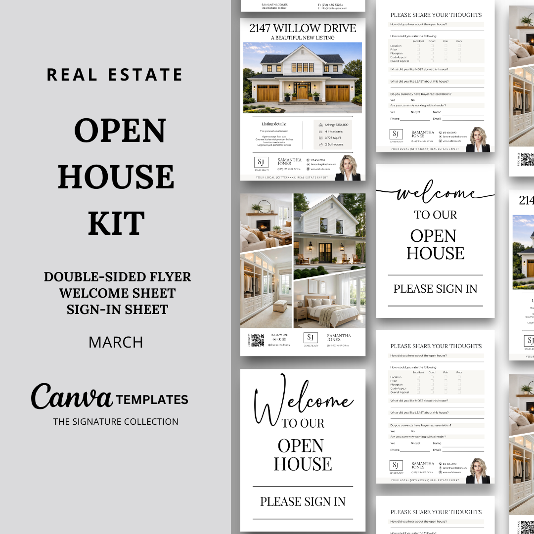 Open House Flyer Kit - March  -  Beige &amp; White - Signature Collection