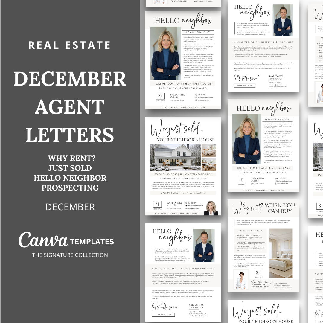 Agent Introduction Letters - December - Beige and White - Signature Collection