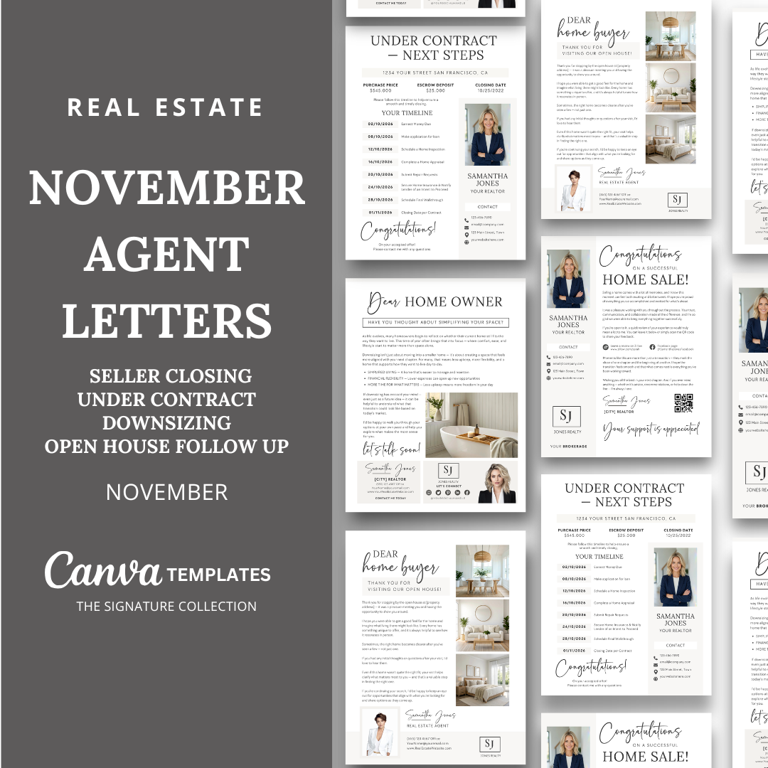Agent Introduction Letters - November - Beige and White - Signature Collection