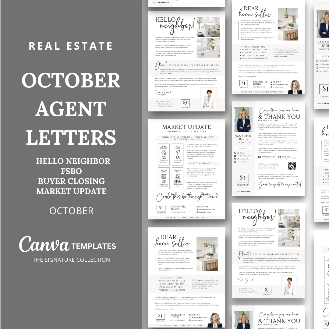 Agent Introduction Letters - October - Beige and White - Signature Collection