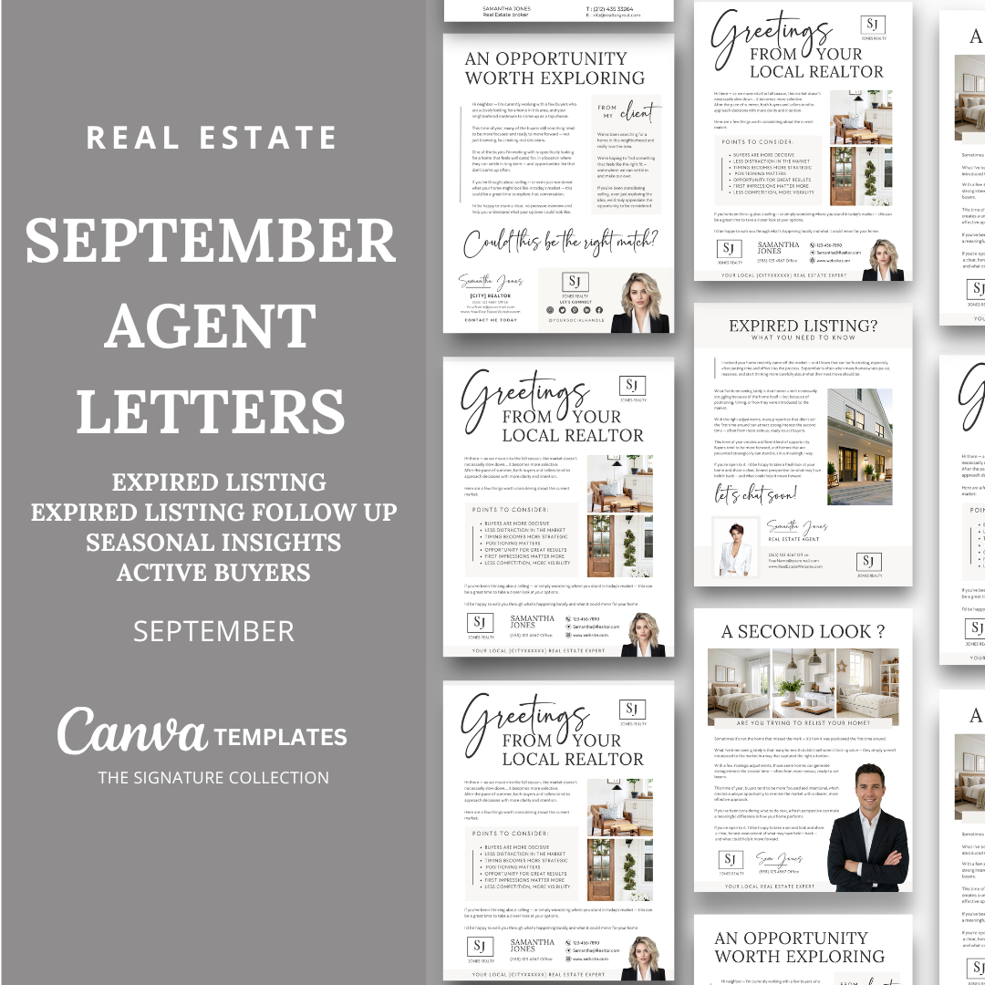 Agent Introduction Letters - September - Beige and White - Signature Collection