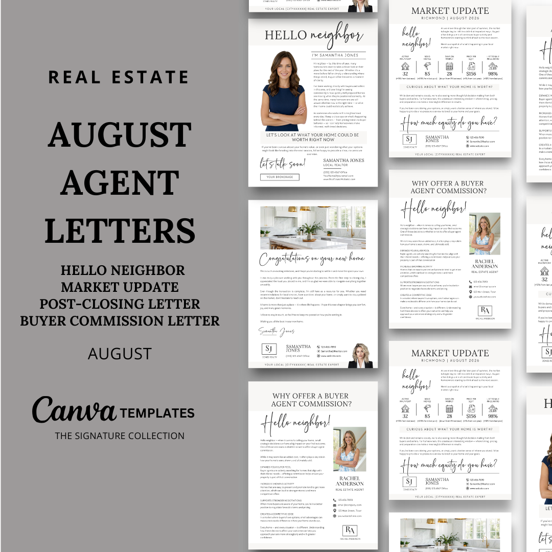 Agent Introduction Letters - August - Beige and White - Signature Collection
