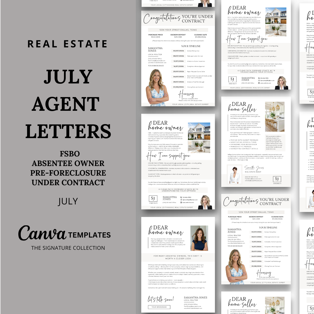 Agent Introduction Letters - July - Beige and White - Signature Collection