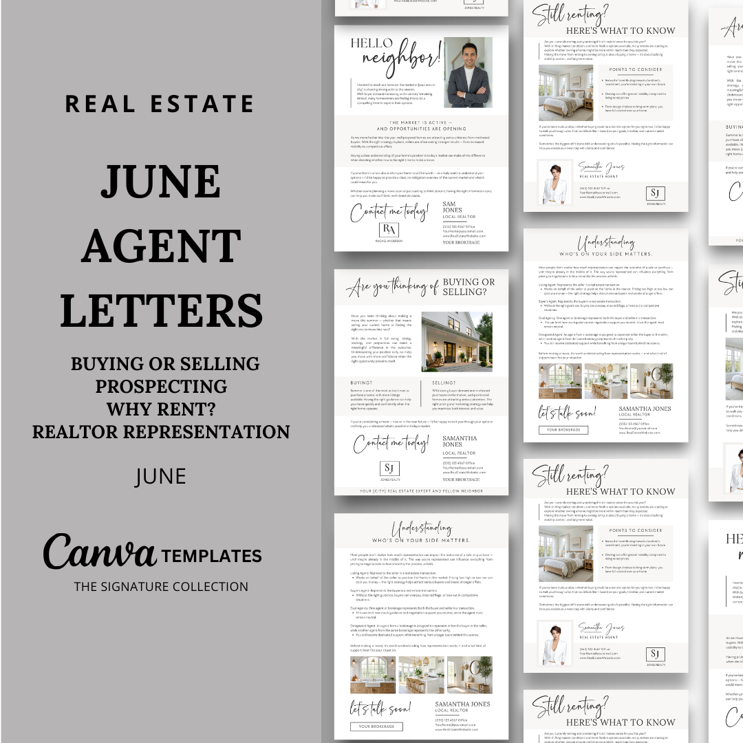 Agent Introduction Letters - June - Beige and White - Signature Collection