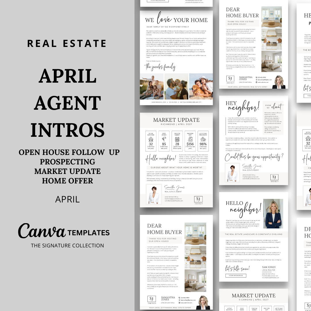 Agent Introduction Letters - April - Beige and White - Signature Collection