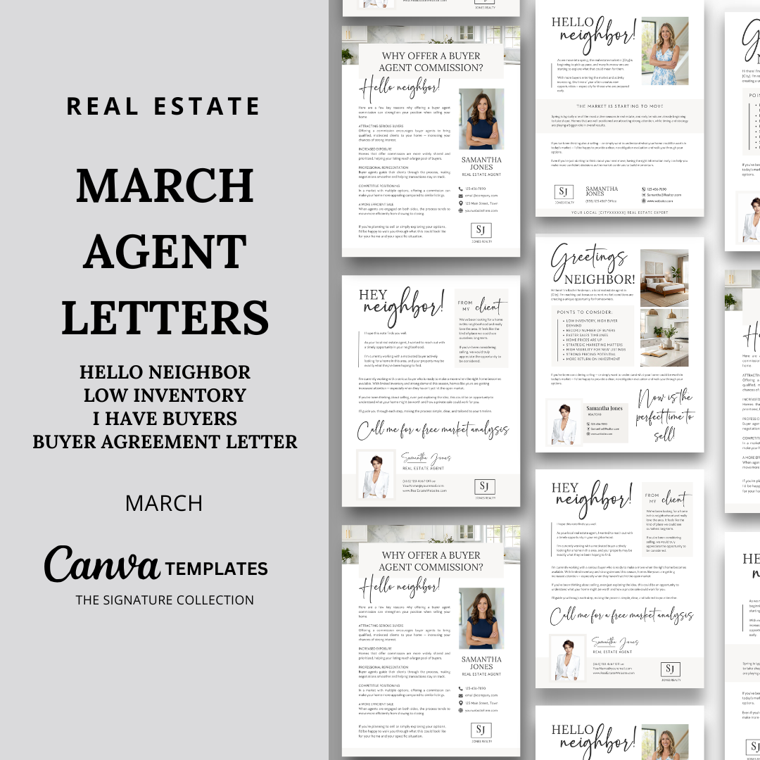 Agent Introduction Letters - March - Beige and White - Signature Collection