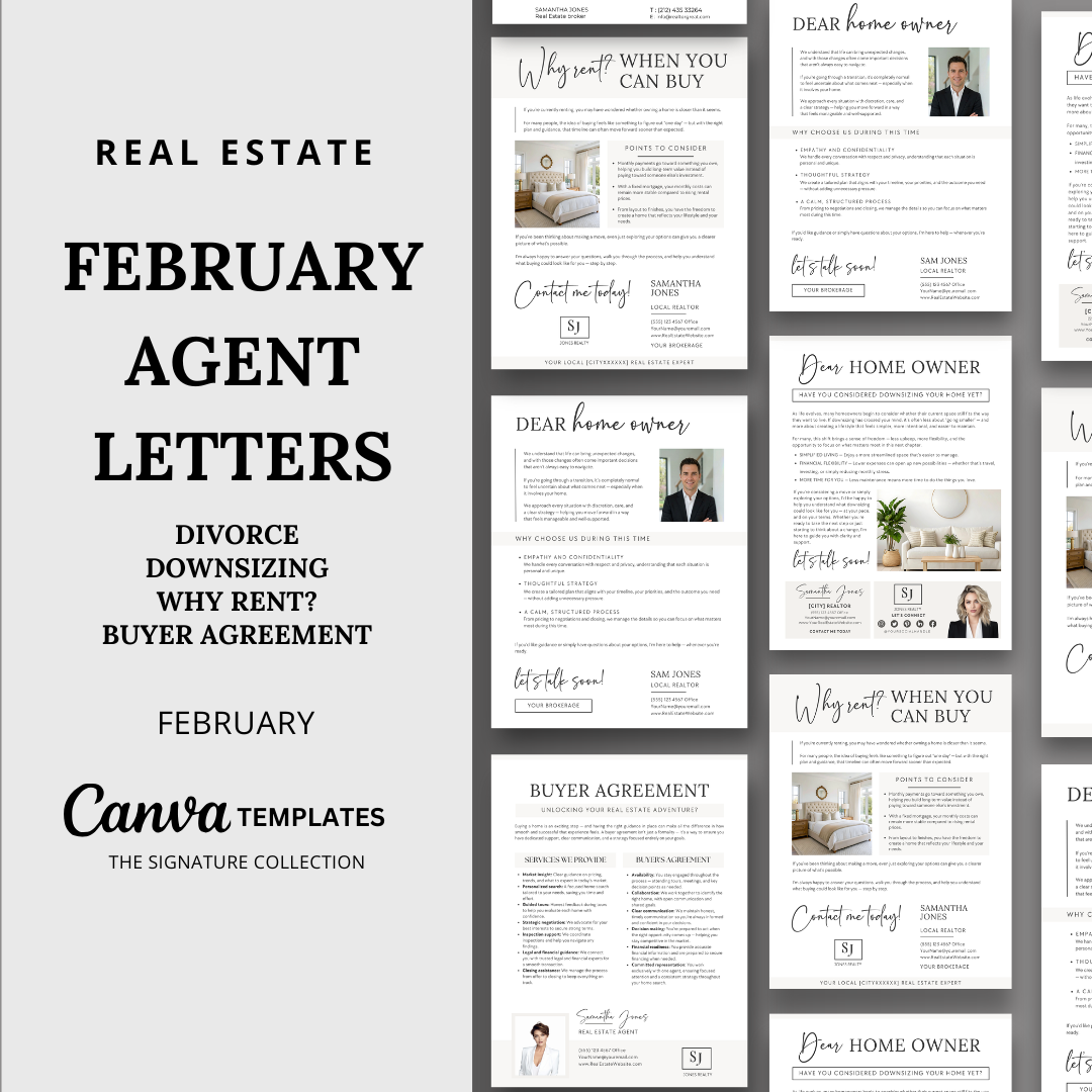 Agent Introduction Letters - February - Beige and White - Signature Collection