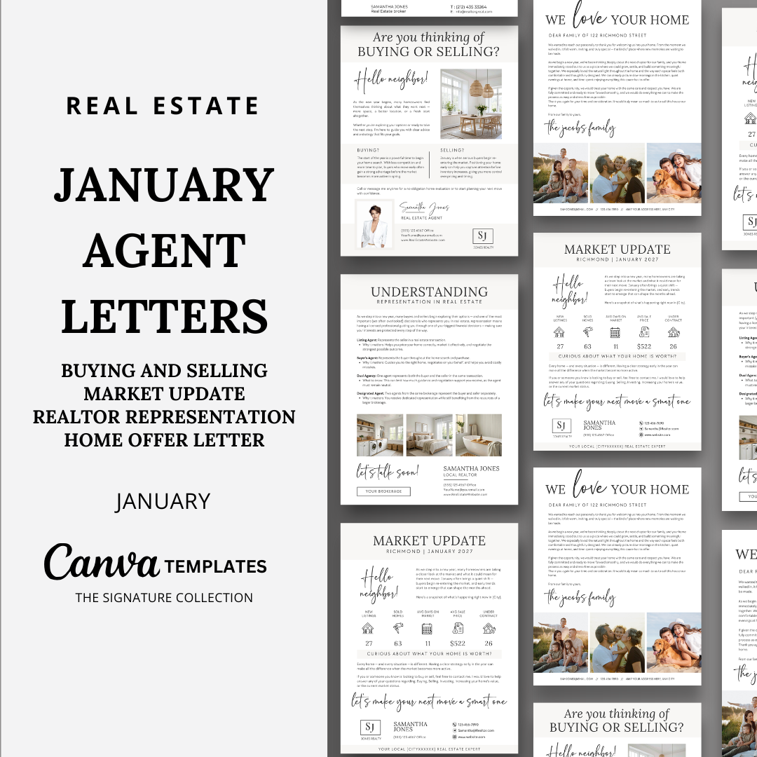 Agent Introduction Letters - January - Beige and White - Signature Collection