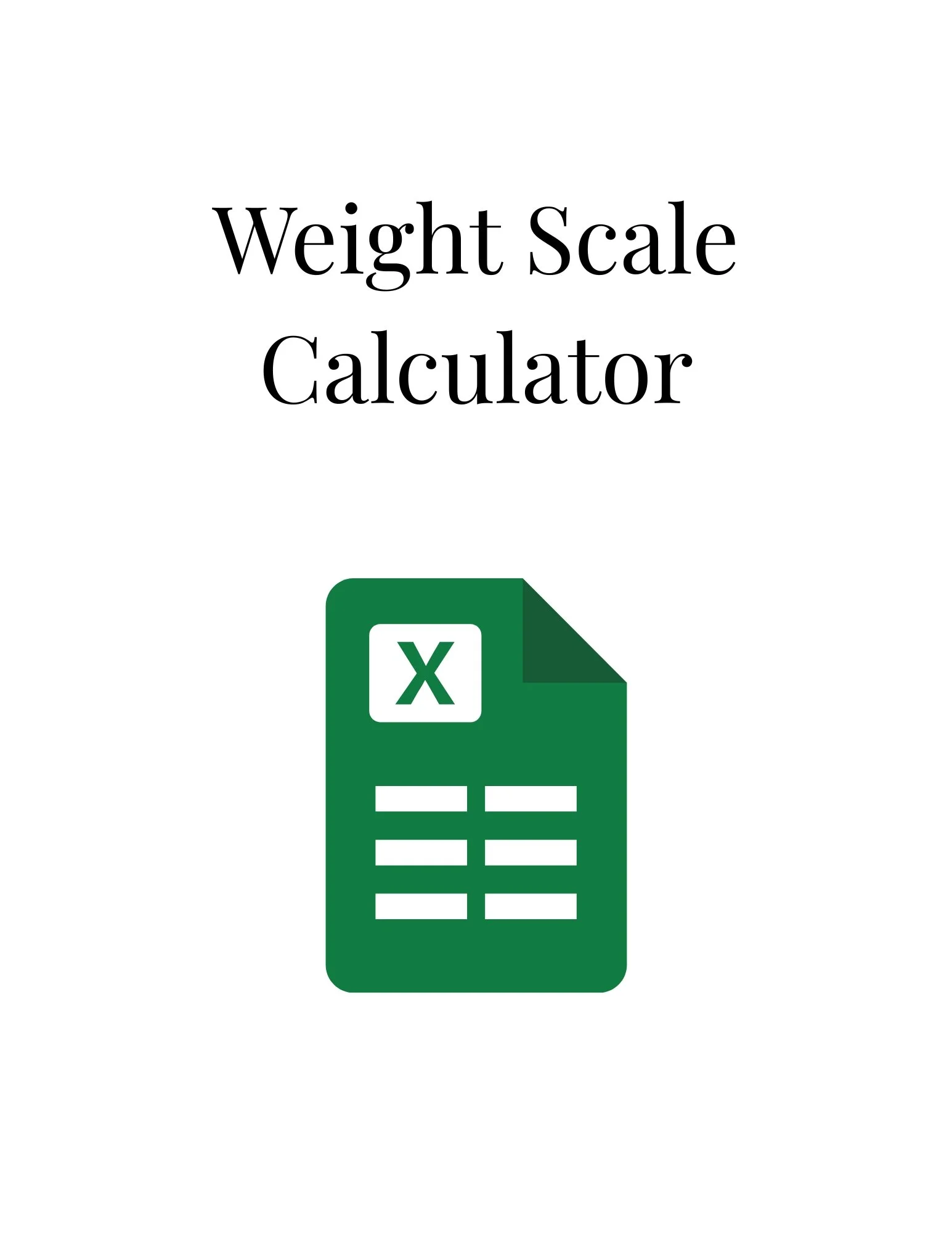 Weight Scale Calculator