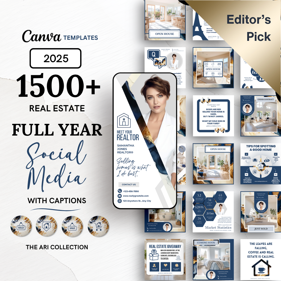 +1500 Social Media templates + Branding - Blue Marble - The Ari Collection
