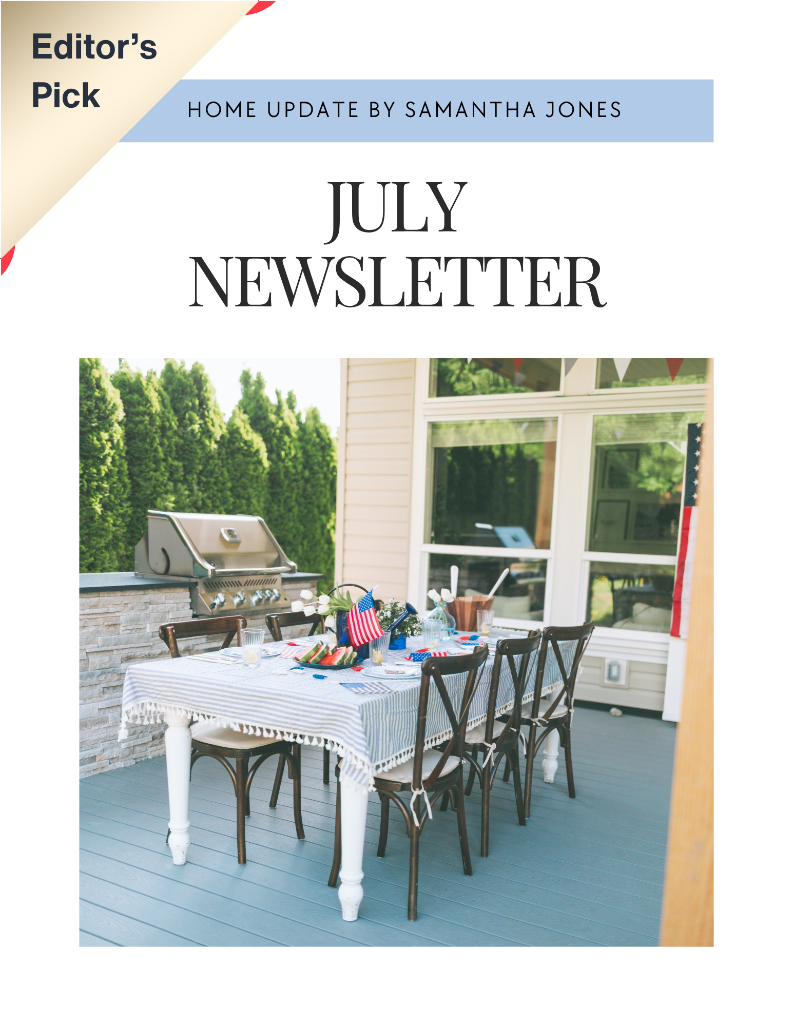 Monthly Newsletter template - July - The Ari Collection