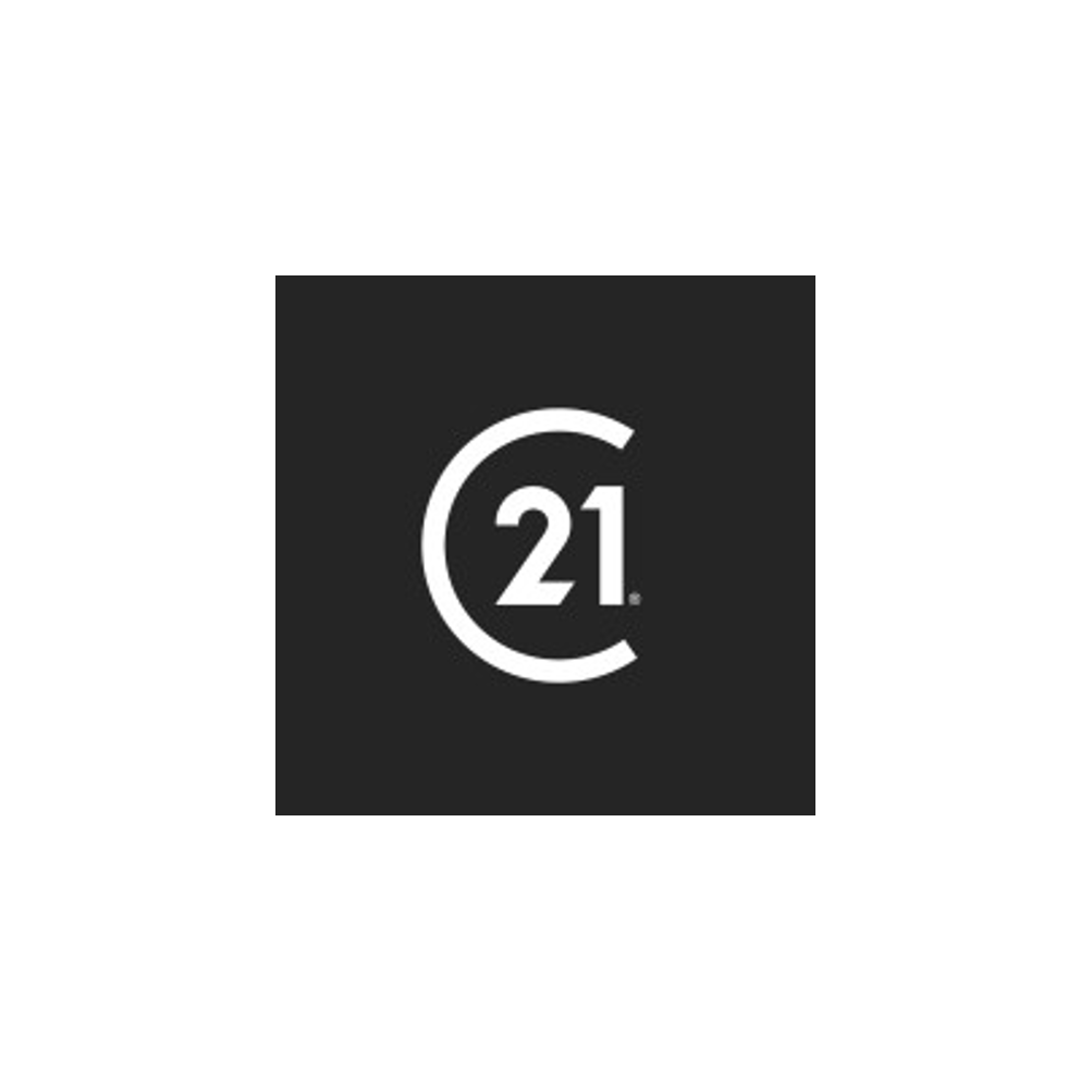 Black square background with the white logo of 21.co, featuring a stylized number 21 inside a partial circle.