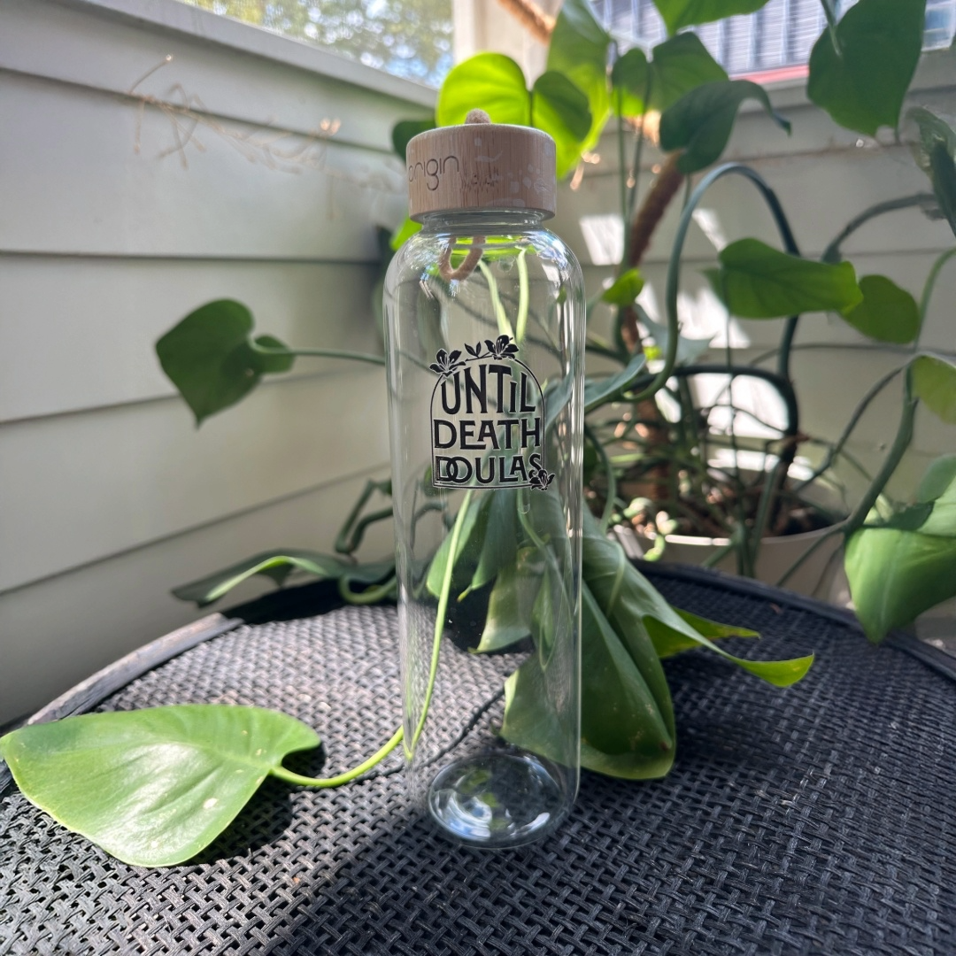 Glass Bottle - Until Death Doulas Logo