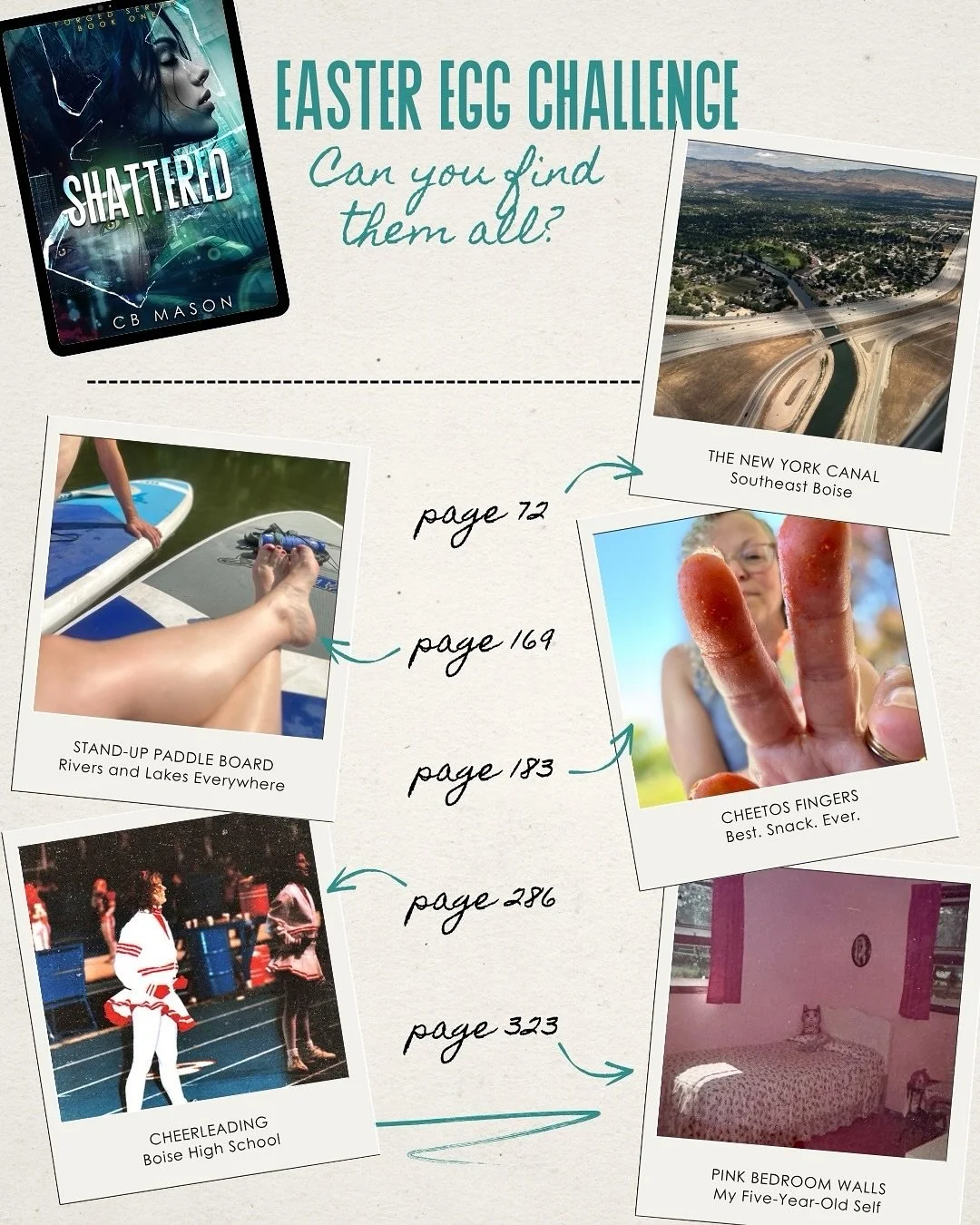 .
📸 𝑺𝑯𝑨𝑻𝑻𝑬𝑹𝑬𝑫 𝐄𝐀𝐒𝐓𝐄𝐑 𝐄𝐆𝐆 𝐂𝐇𝐀𝐋𝐋𝐄𝐍𝐆𝐄: 𝐃𝐀𝐘 𝟔 (𝐅𝐈𝐍𝐀𝐋 𝐑𝐄𝐕𝐄𝐀𝐋)
⠀⠀⠀⠀⠀⠀⠀⠀⠀
👀 Yesterday&rsquo;s Easter Egg?
Page 323:
&ldquo;I glance down the hall. A room with pink walls glows in the setting sun.&rdquo;
In 𝙎𝙝𝙖?