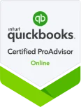 QuickBooks Certified ProAdvisor online badge with green and white design