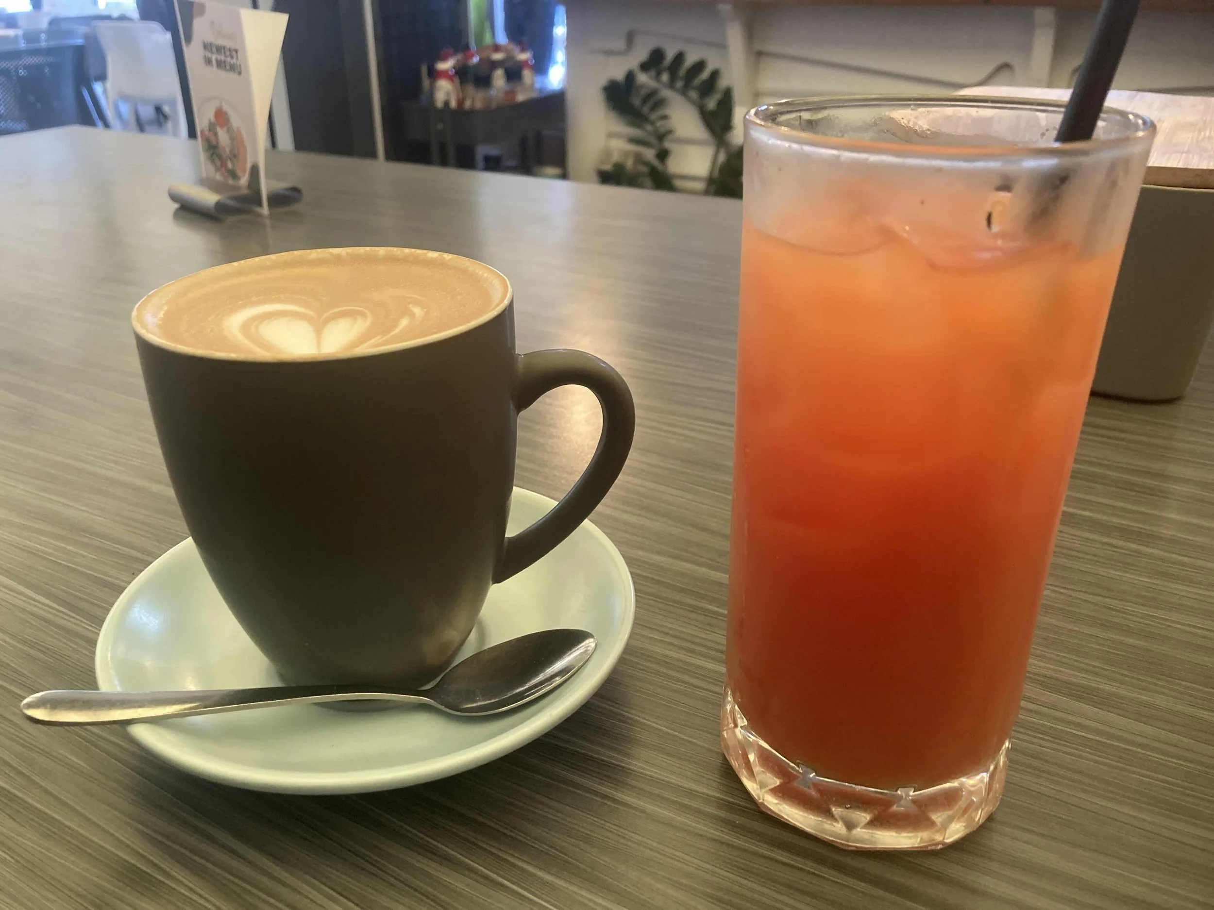 A  COFFEE OR SUNRISE JUICE READY TO GO!
IF YOU ARE ON YOUR WAY TO SOMEWHERE MAYBE CONSIDERING ORDERING FOR  PICKUP?