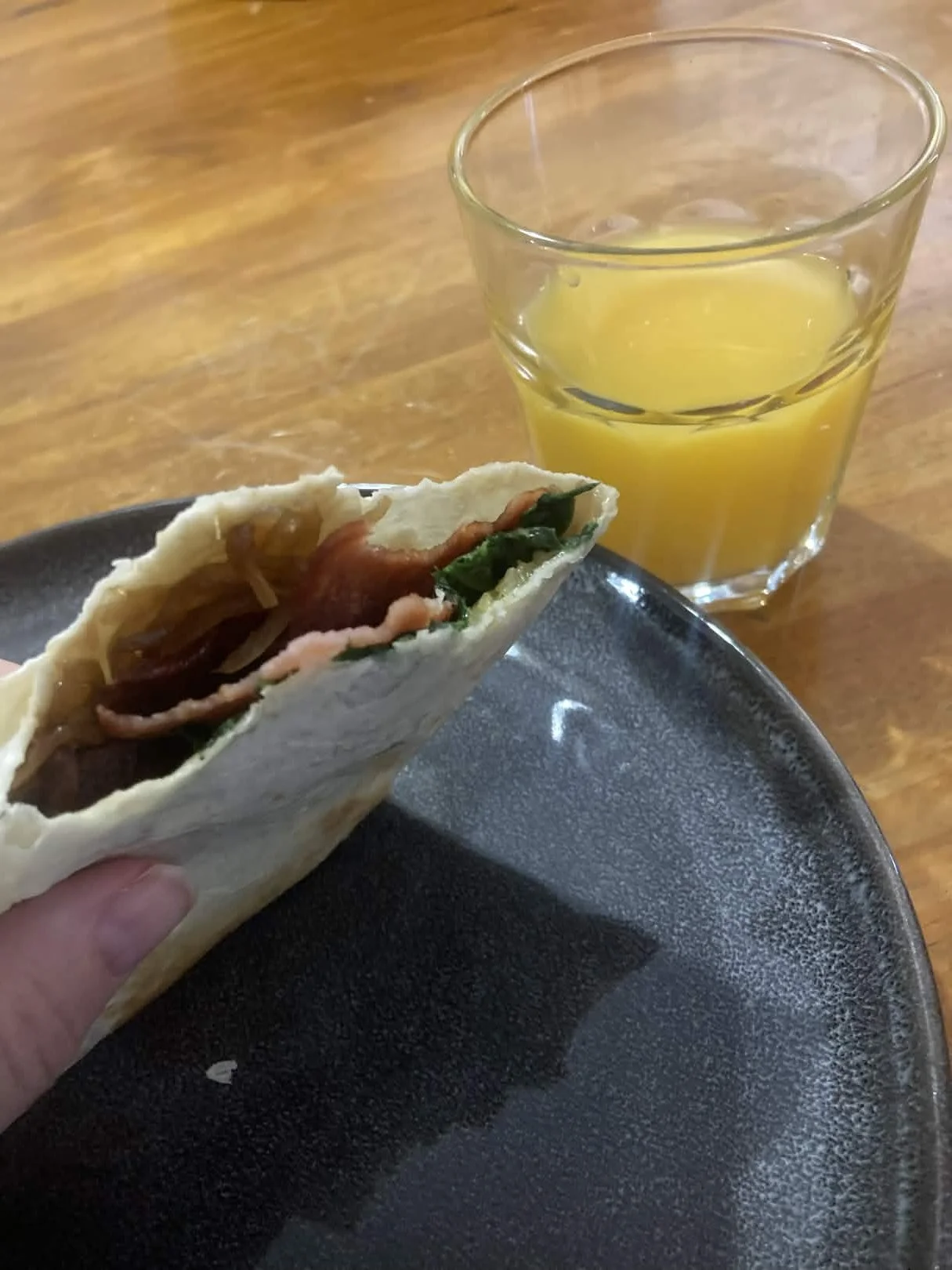 SMALL BACON AND SPINACH WRAP