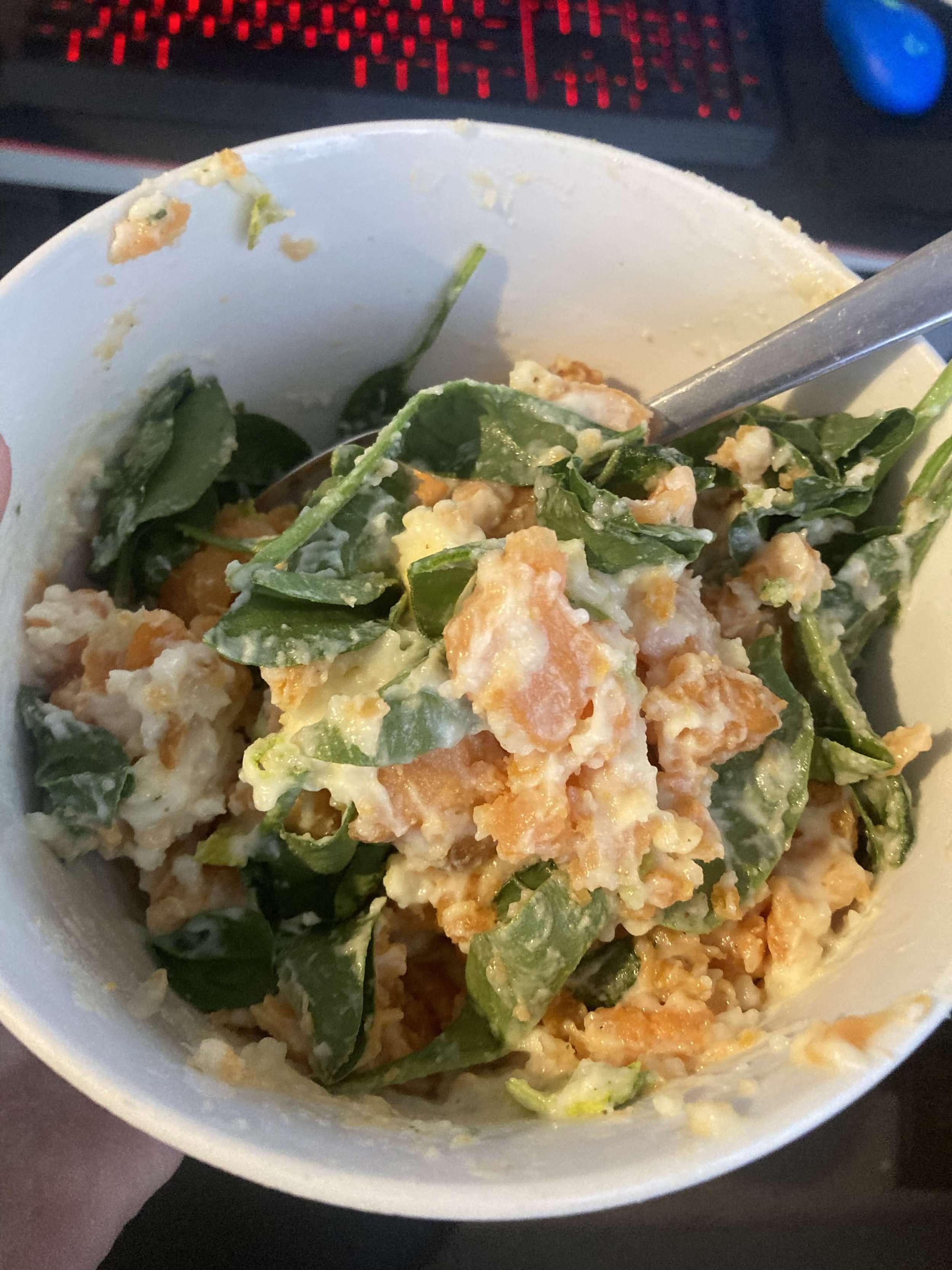 SWEET POTATO SALAD WITH SPINACH