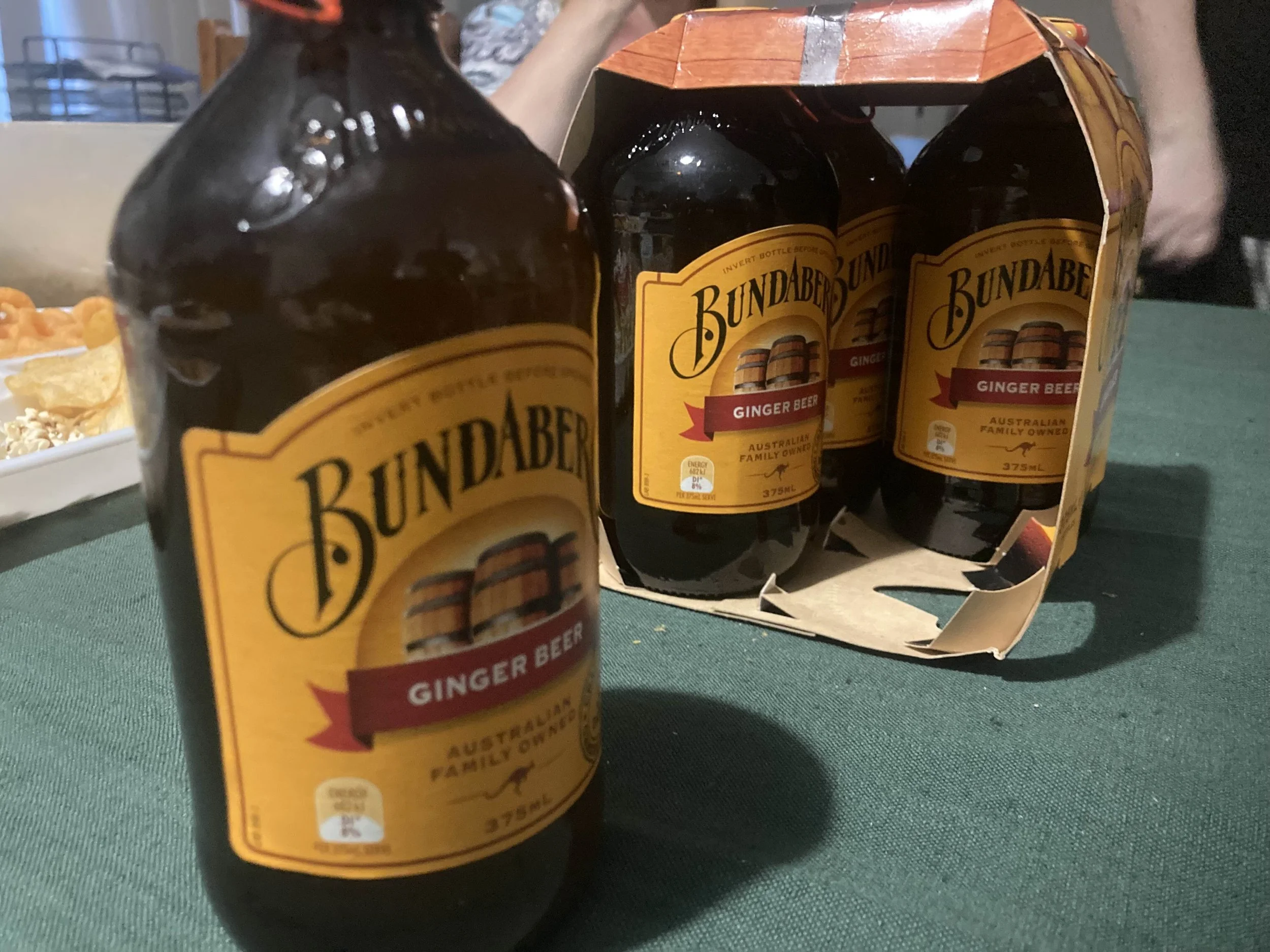 AUSTRALIA FAVOURITE BUNDABERG GINGER BEER GREAT FOR FISH AND CHIPS OR TO HELP SETTLE YOUR STOMACH.
