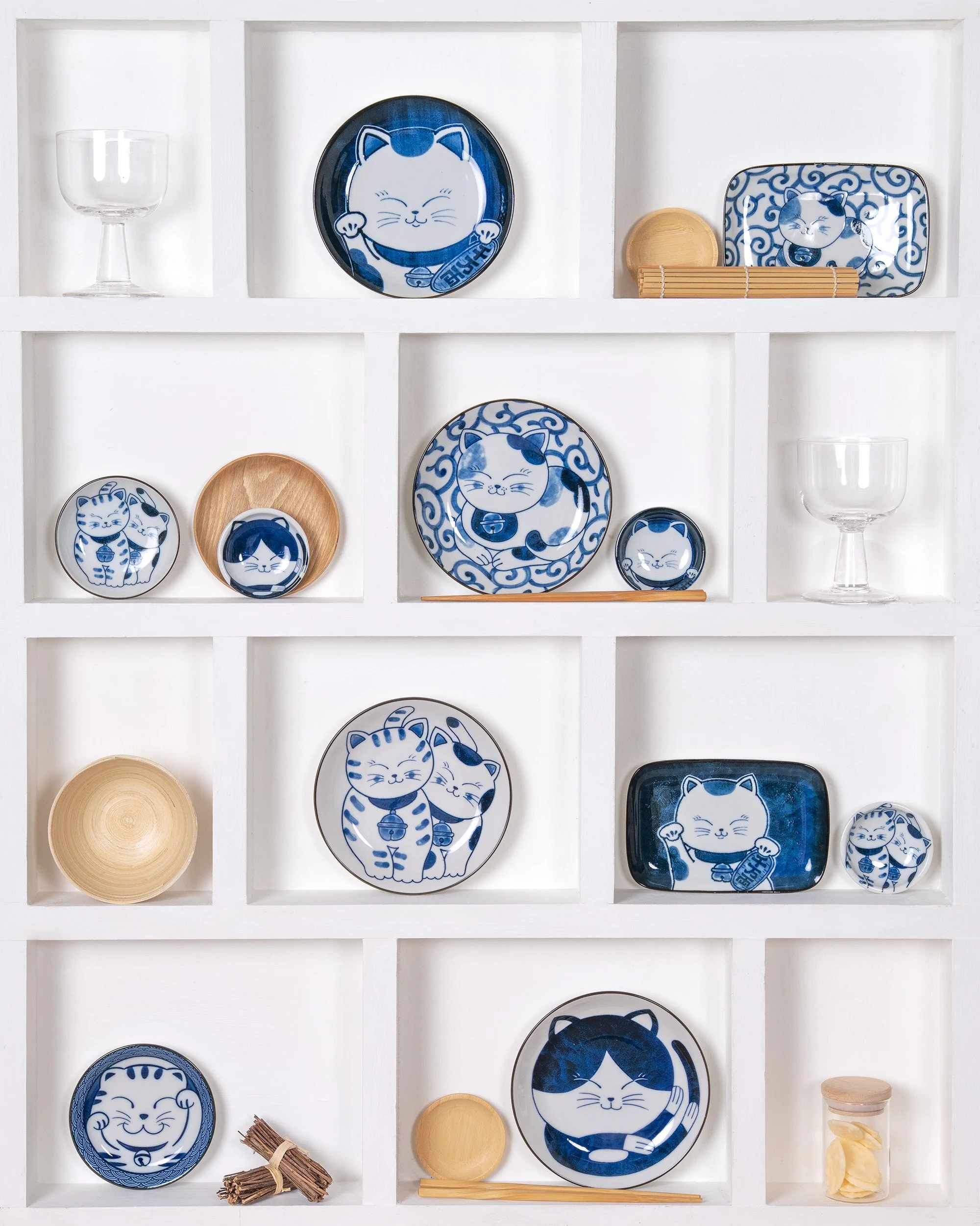 Tokyo Design Studio’s Lucky Cat collection celebrates the beloved Japanese Maneki-neko through playful designs and traditional symbols of good fortune