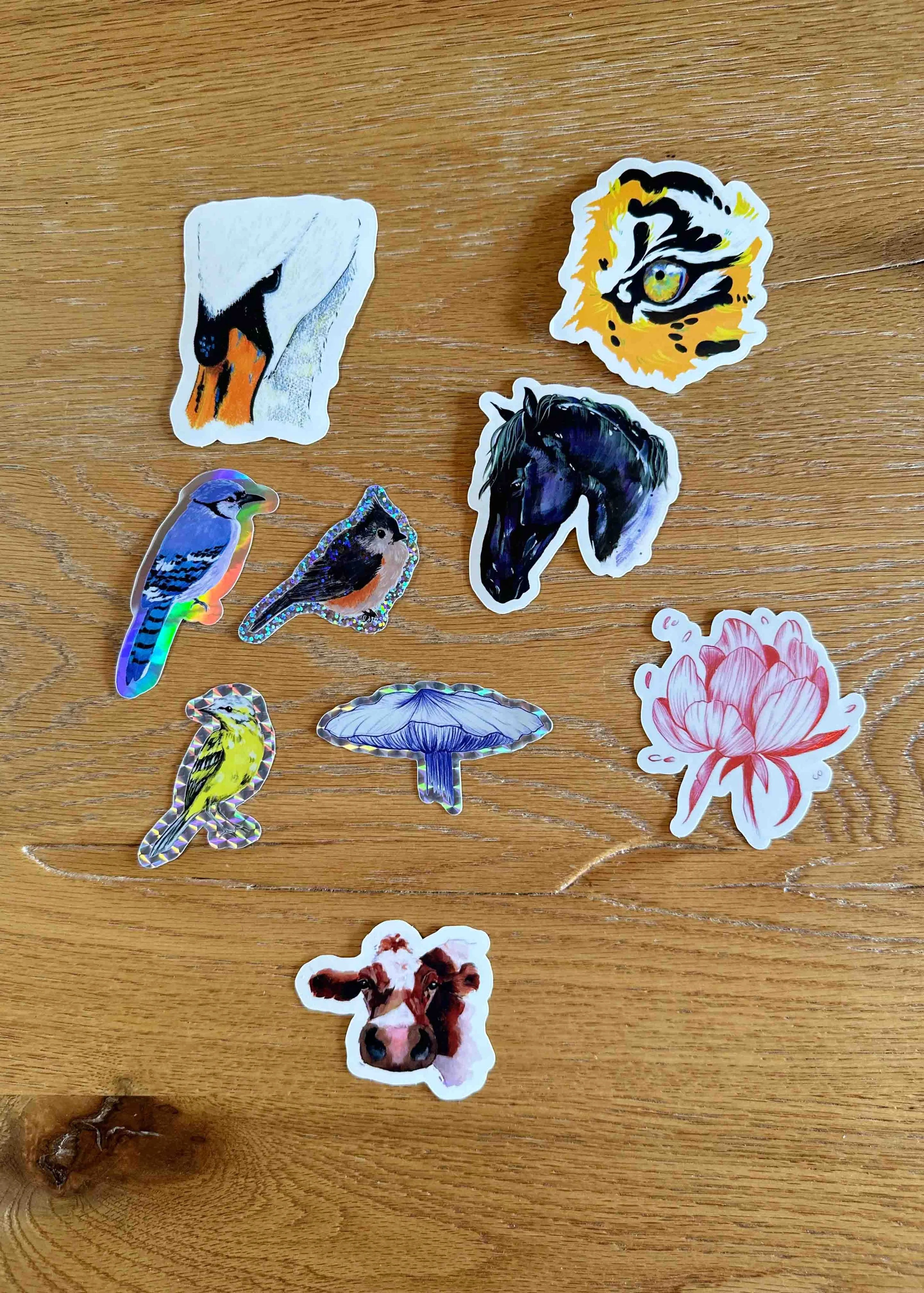 Sticker divers - blanc, holographique, pailleté