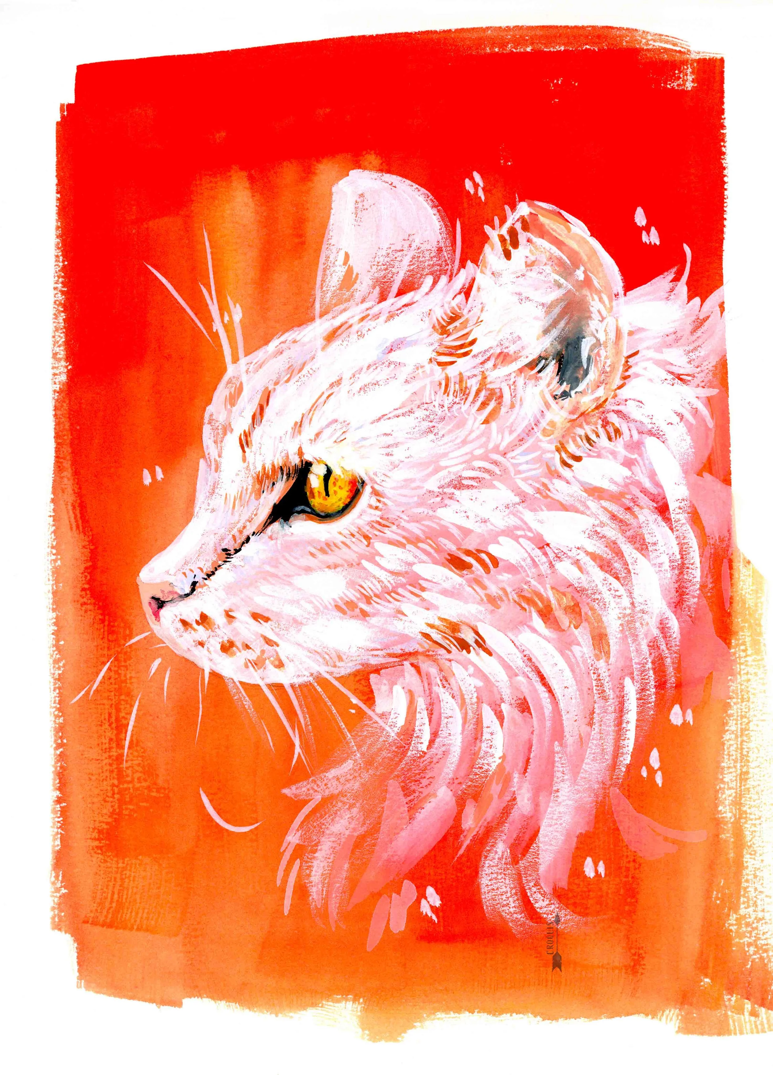 Affiche "Chat rouge" A4