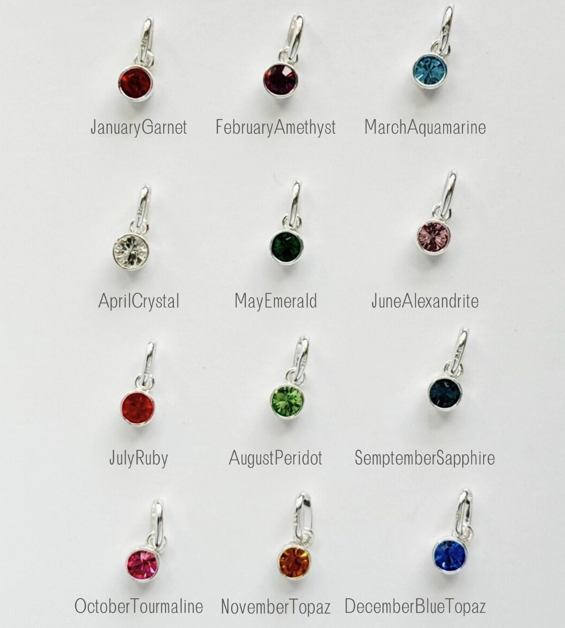925 Sterling Silver Birthstone