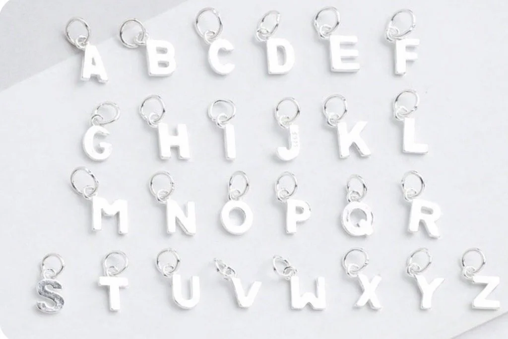 Silver Initial Charm
