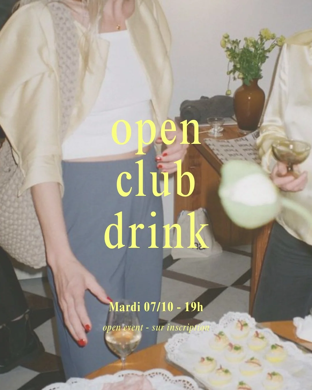 INSCRIPTIONS OUVERTES | Open Club Drink 07/10 - 19h/22h 

Le tout nouveau rendez-vous trimestriel du Lou Lou Love Club &mdash; une soir&eacute;e pour se rencontrer, cr&eacute;er du lien et partager autour de la cr&eacute;ativit&eacute; et des parcour