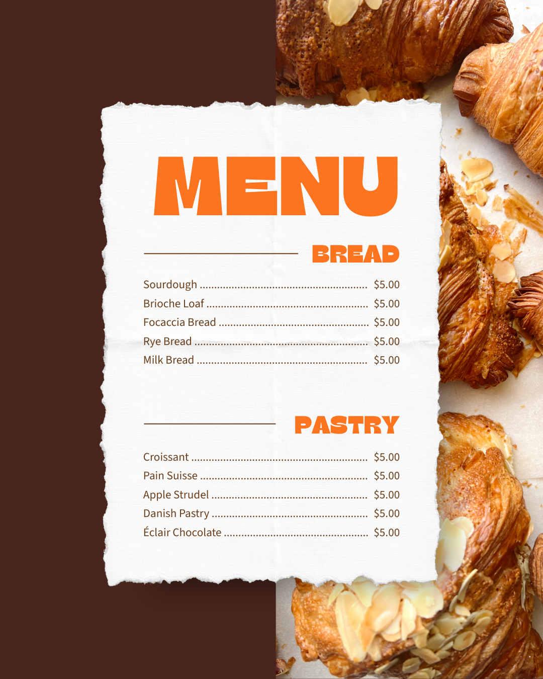 Minimal cafe menu design for modern chai bar branding