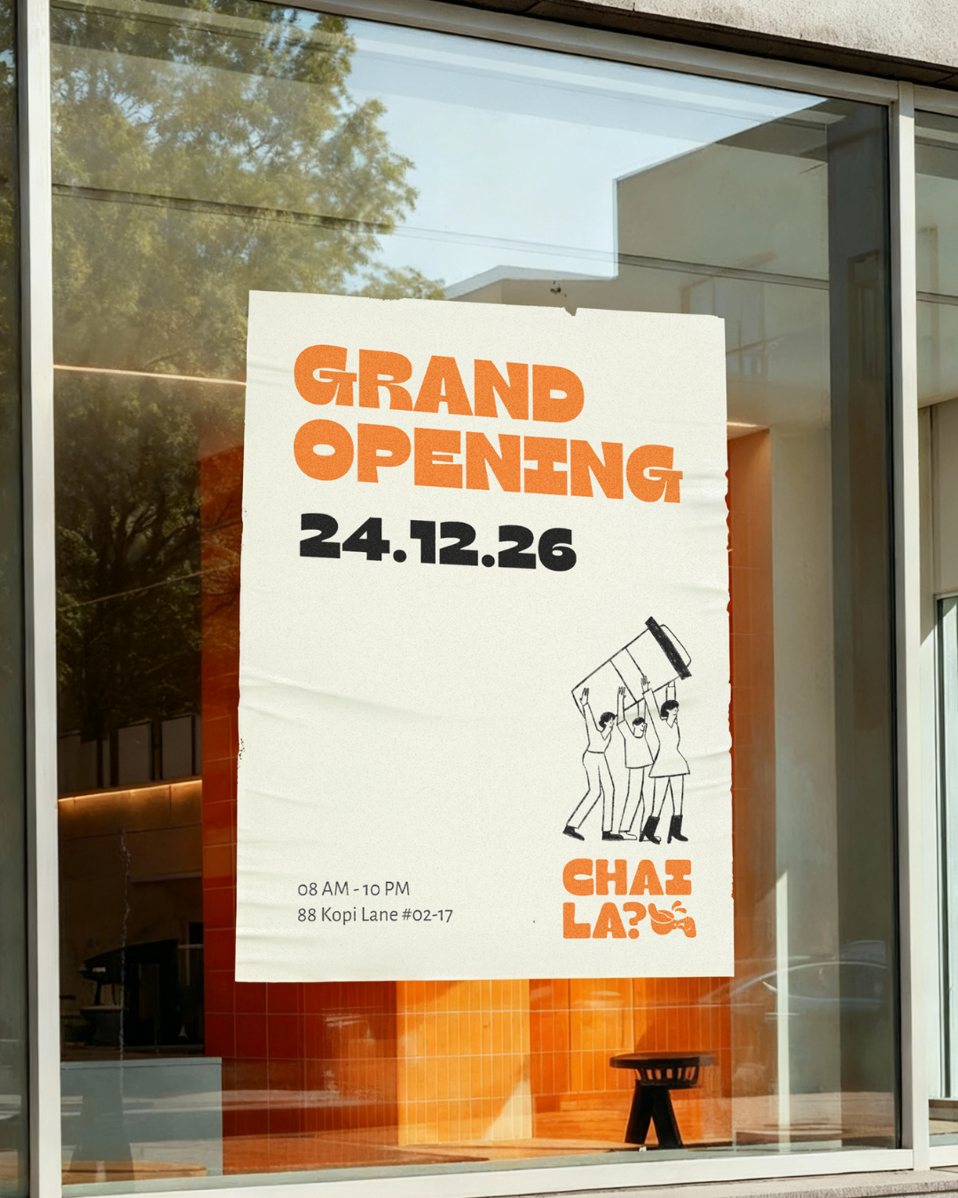 CHAI LA grand opening poster design for contemporary chai bar
