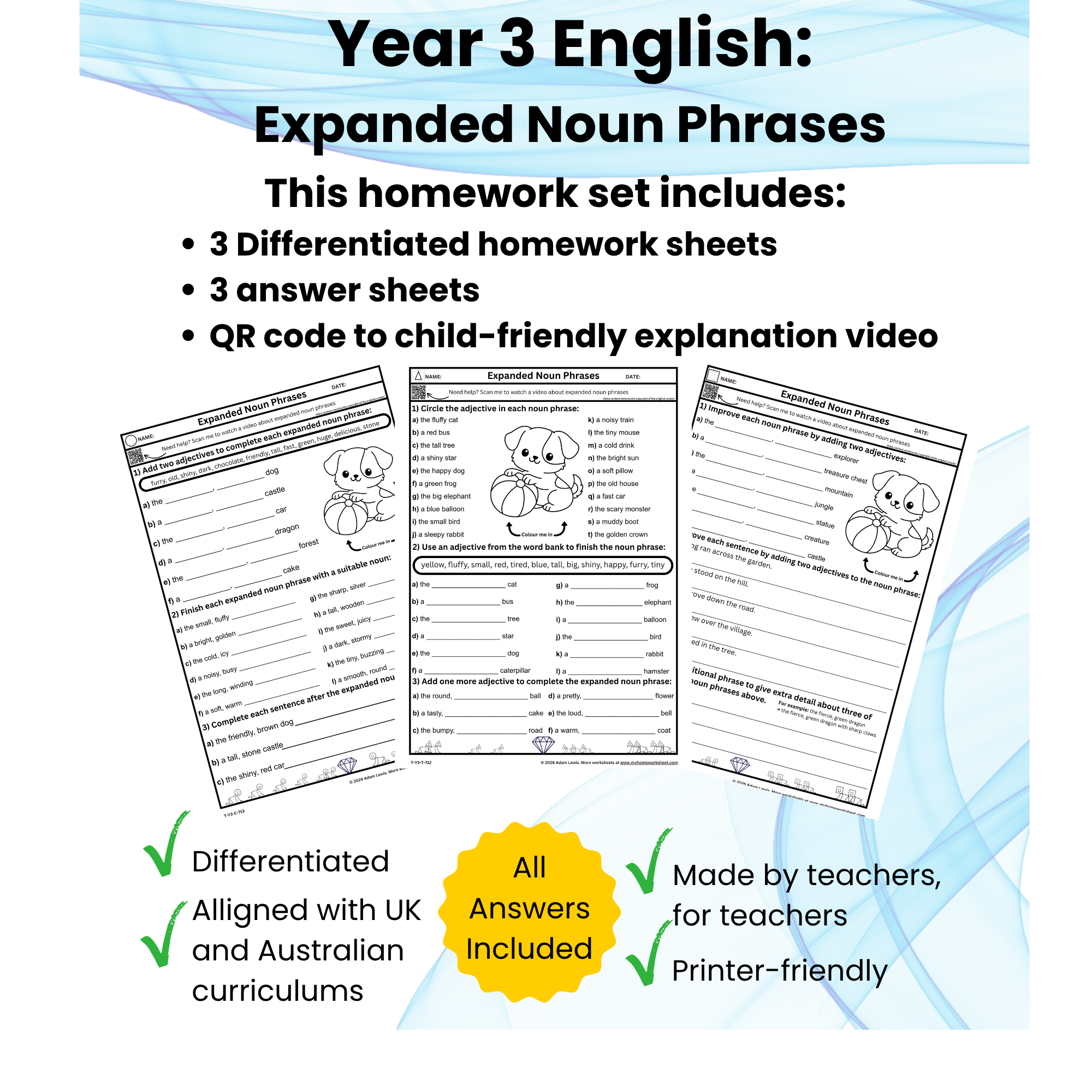 Year 3 Expanded Noun Phrases (712-714)