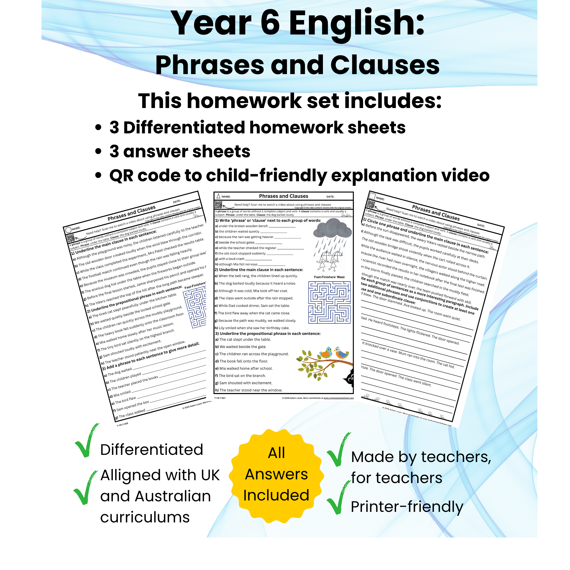 Year 6 Phrases and Clauses (817-819)