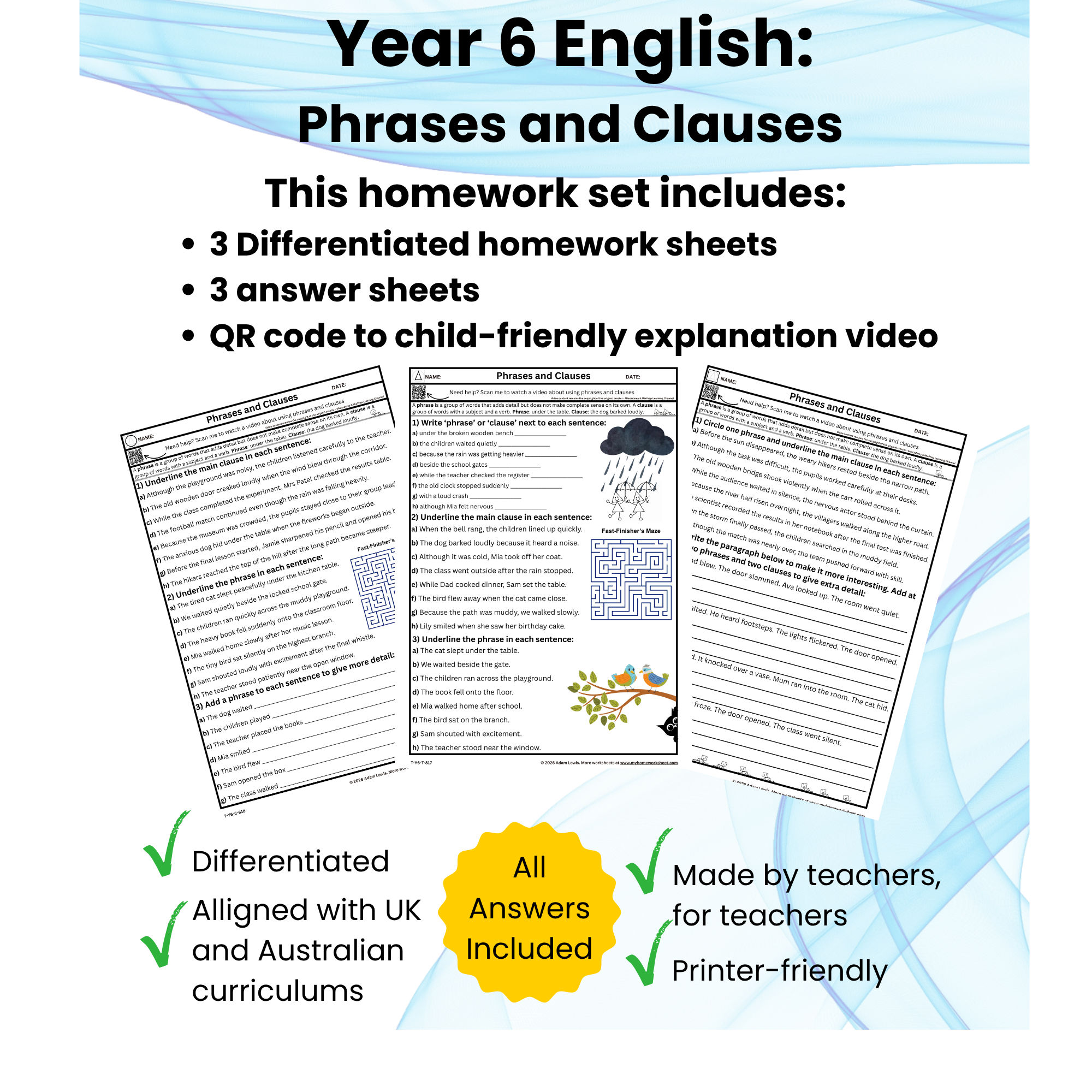 Year 6 Phrases and Clauses (817-819)