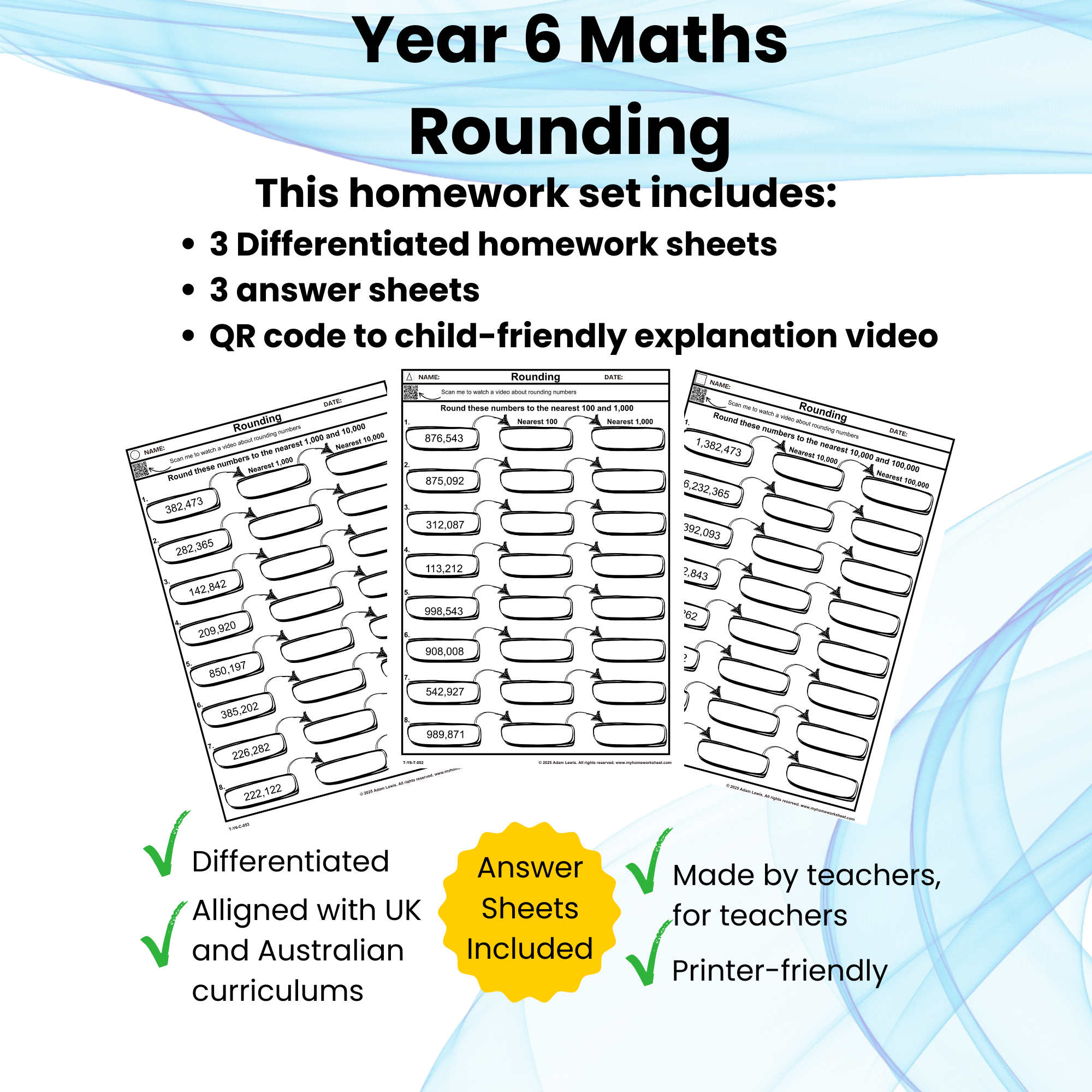 Y6 Daily Maths – Rounding (Sets 052–054)