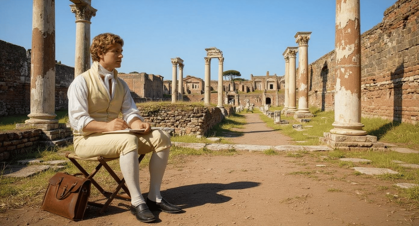 An AI young man, 14th Earl in Italy