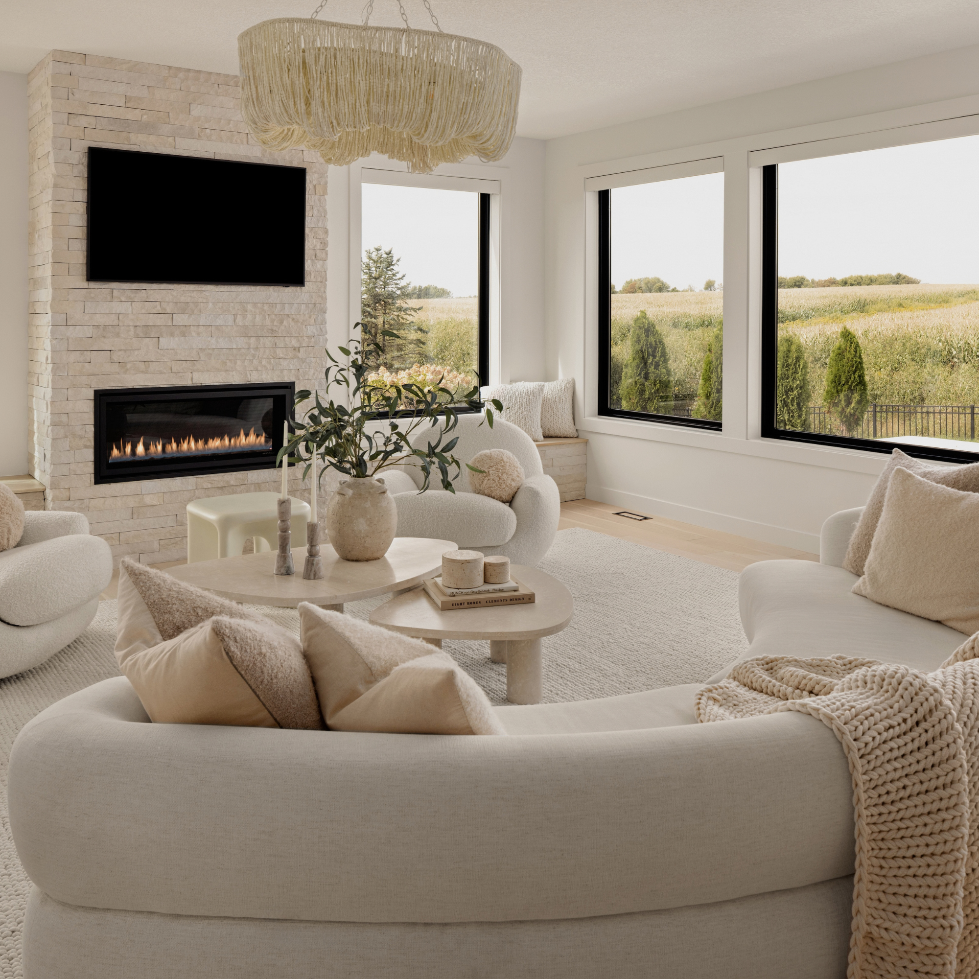 Luxury interior design firm great room from Oak and Ivory project.