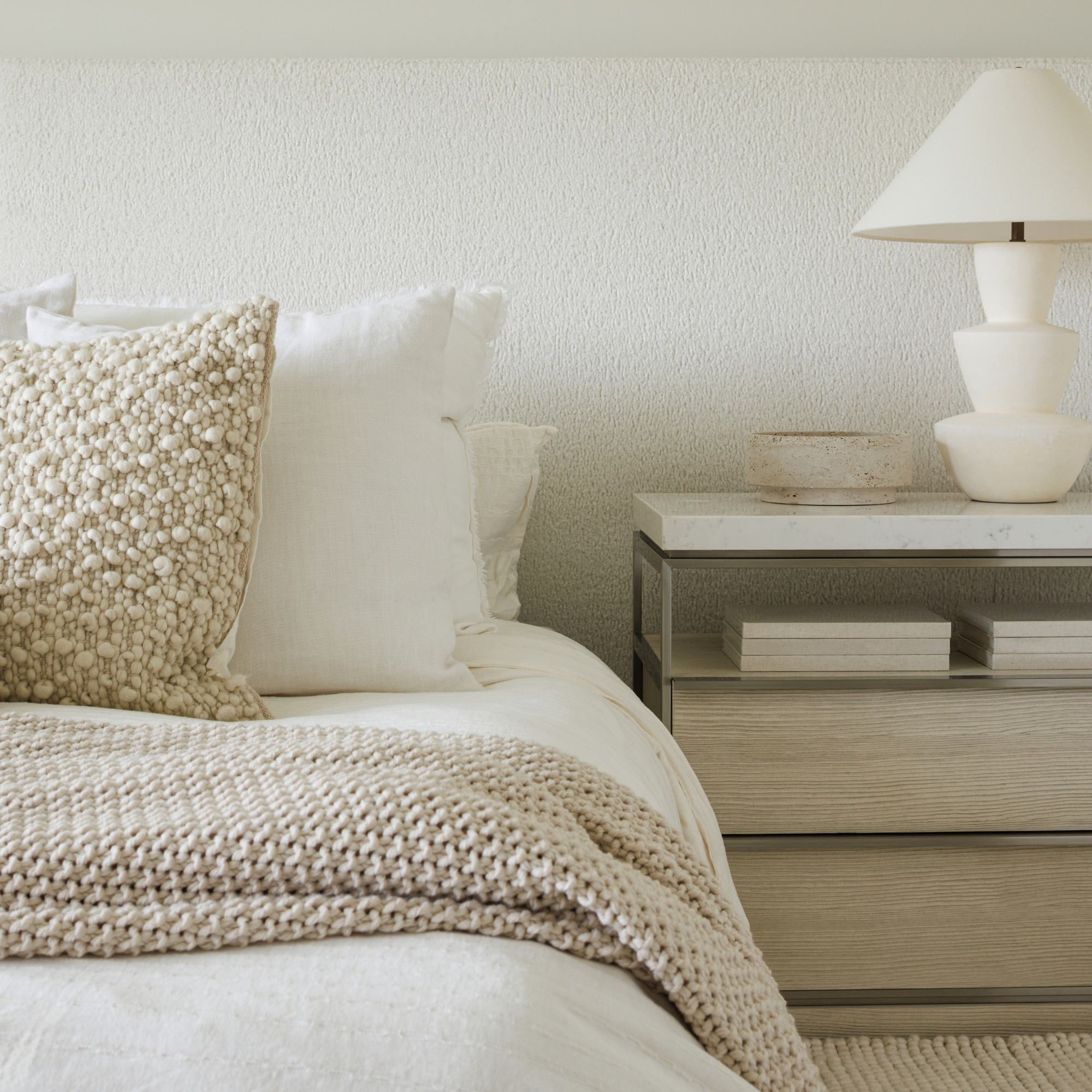 primary bedroom details from oak and ivory project
