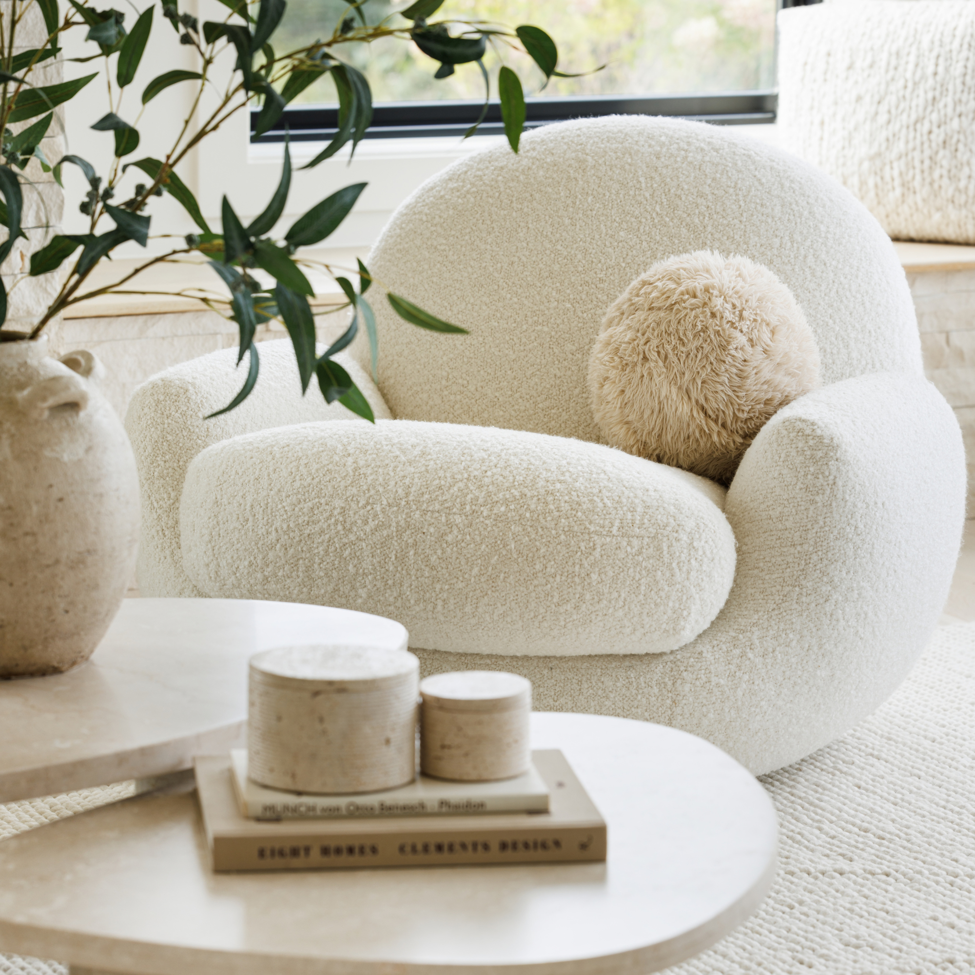 neutral living room details from oak and ivory project