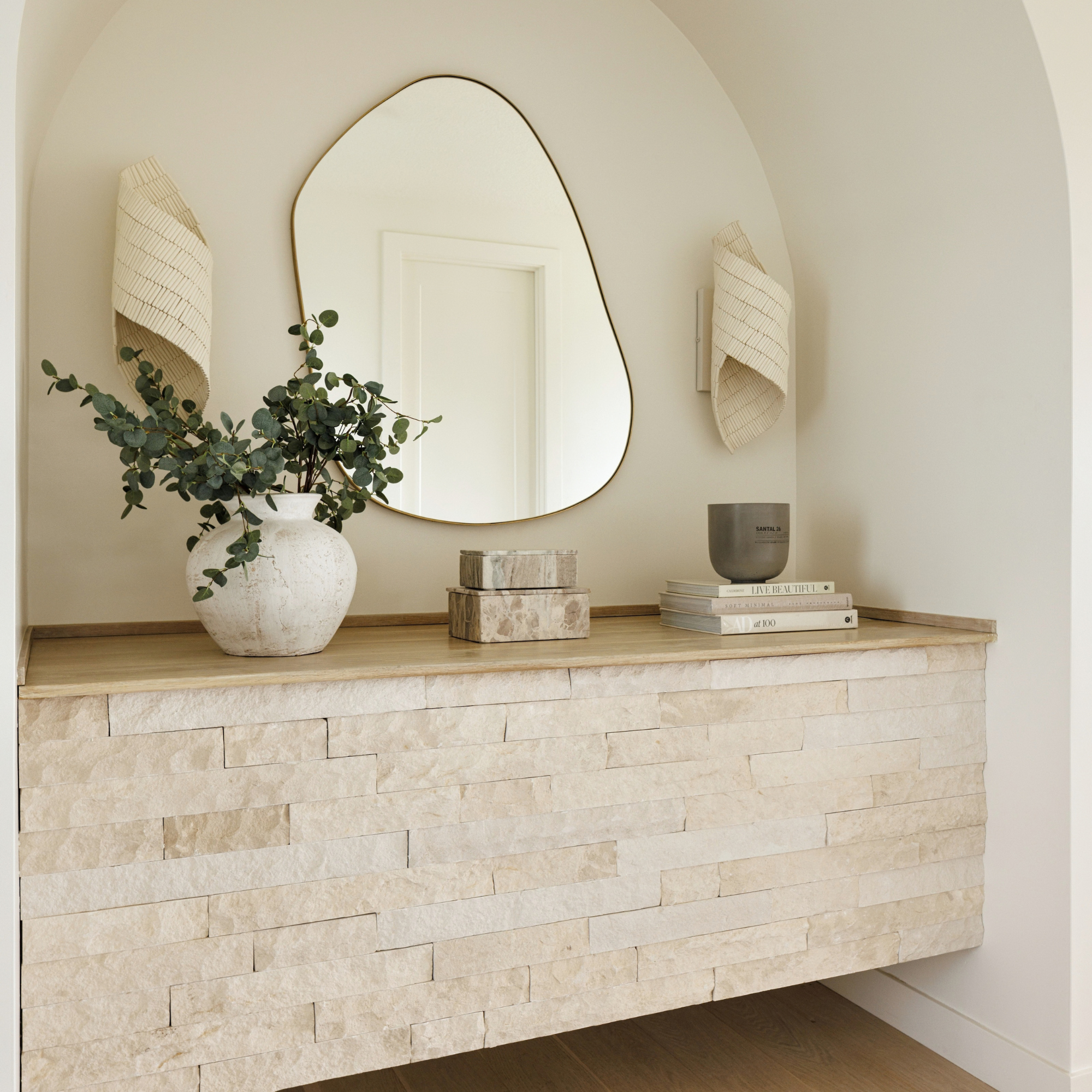 Luxury interior design firm entryway details from Oak and Ivory project.