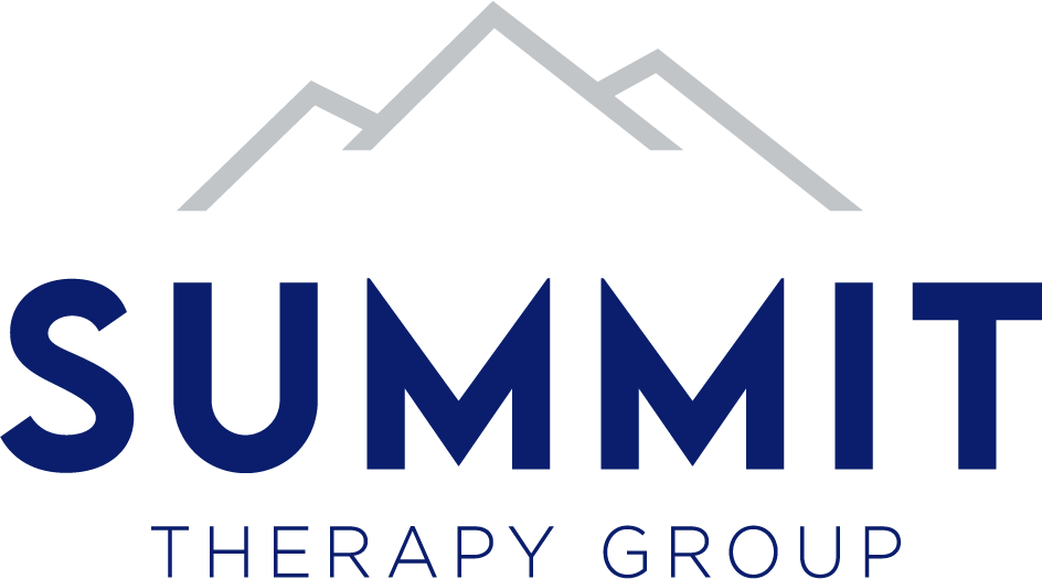 Logo for Summit Therapy Group featuring a mountain outline and the company name