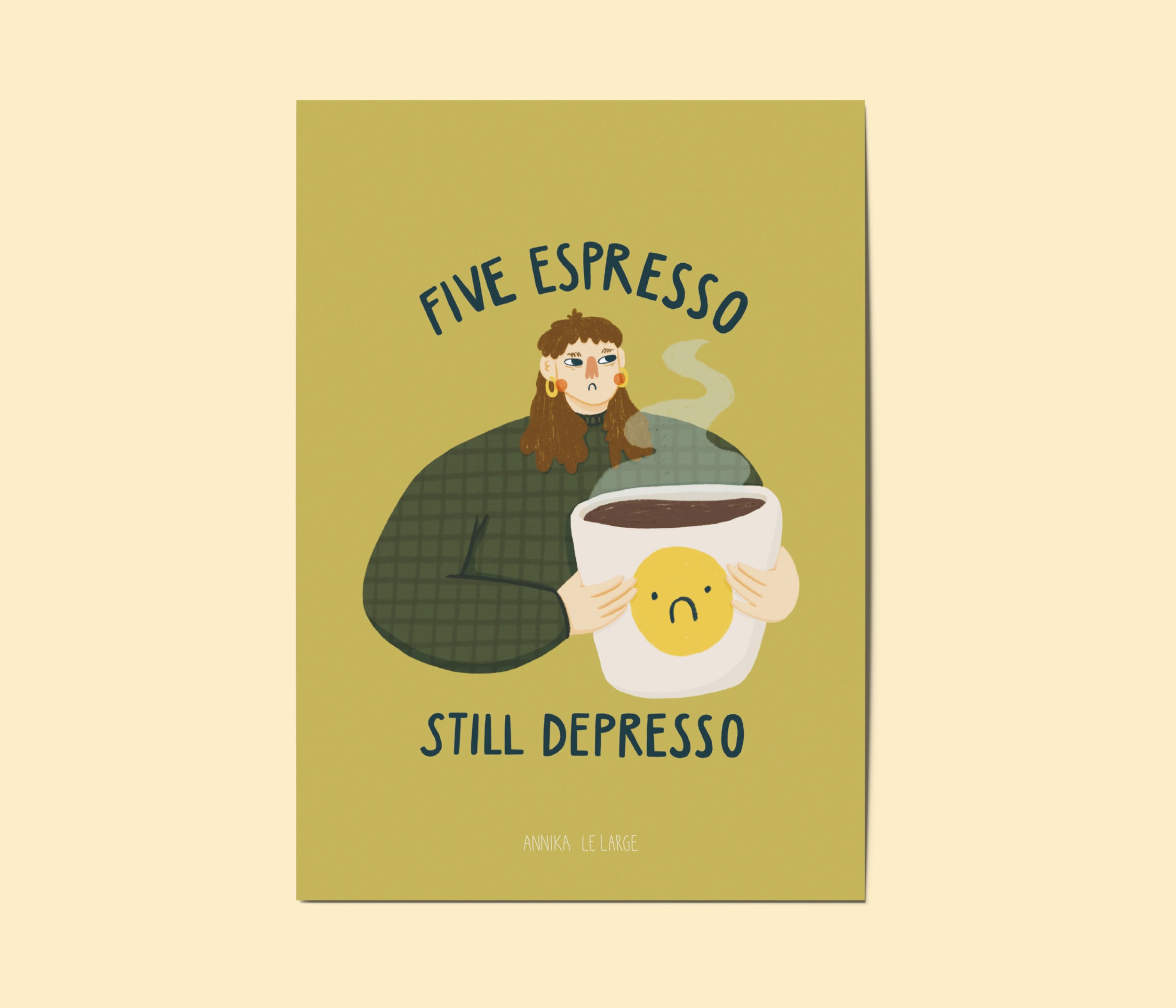 Kunstdruck - Five espresso still depresso