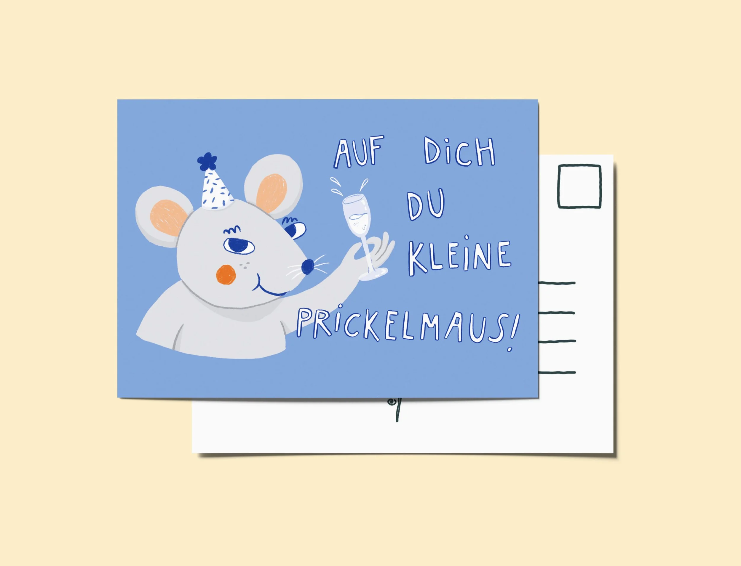 Postkarte - Prickelmaus