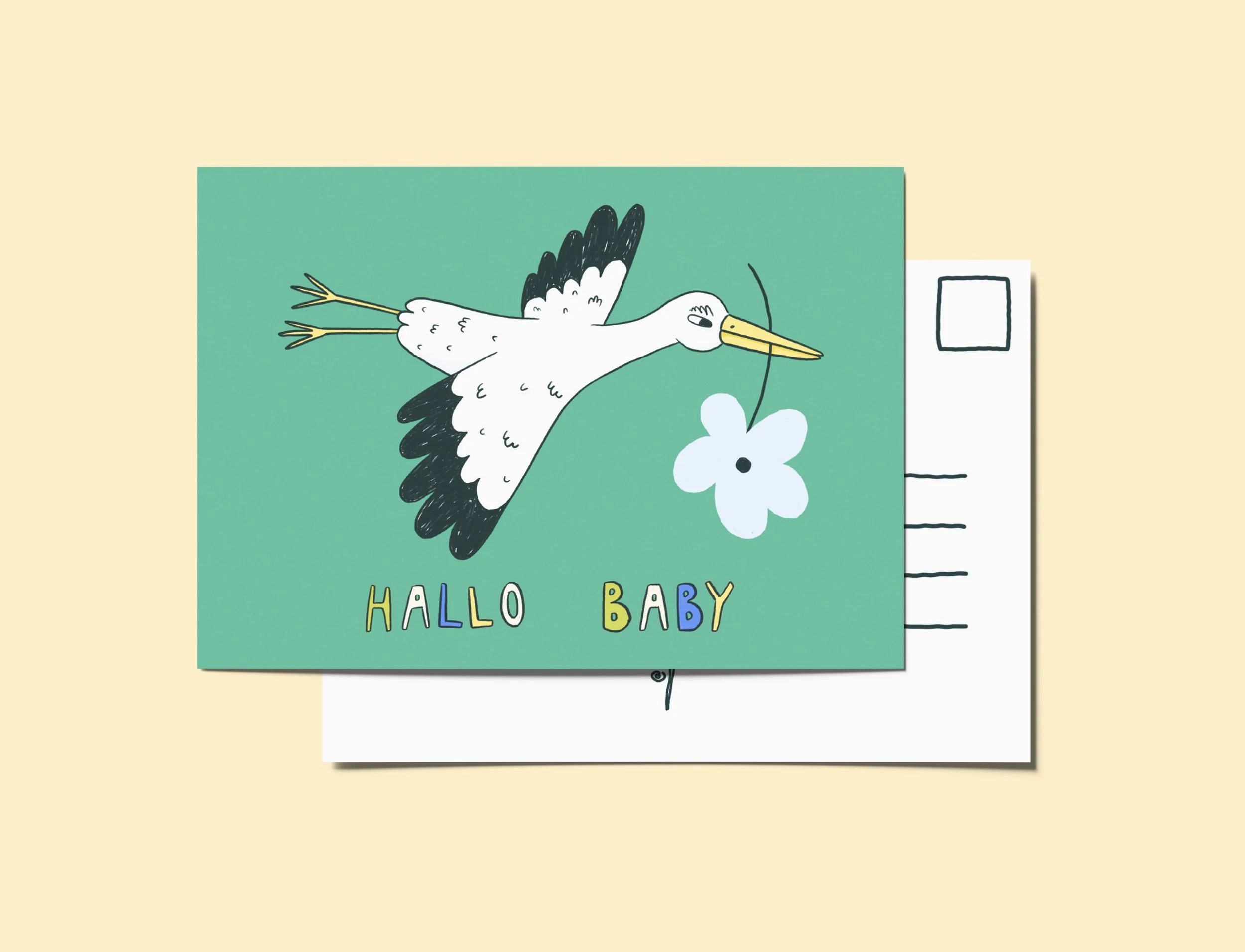 Postkarte - Hallo Baby